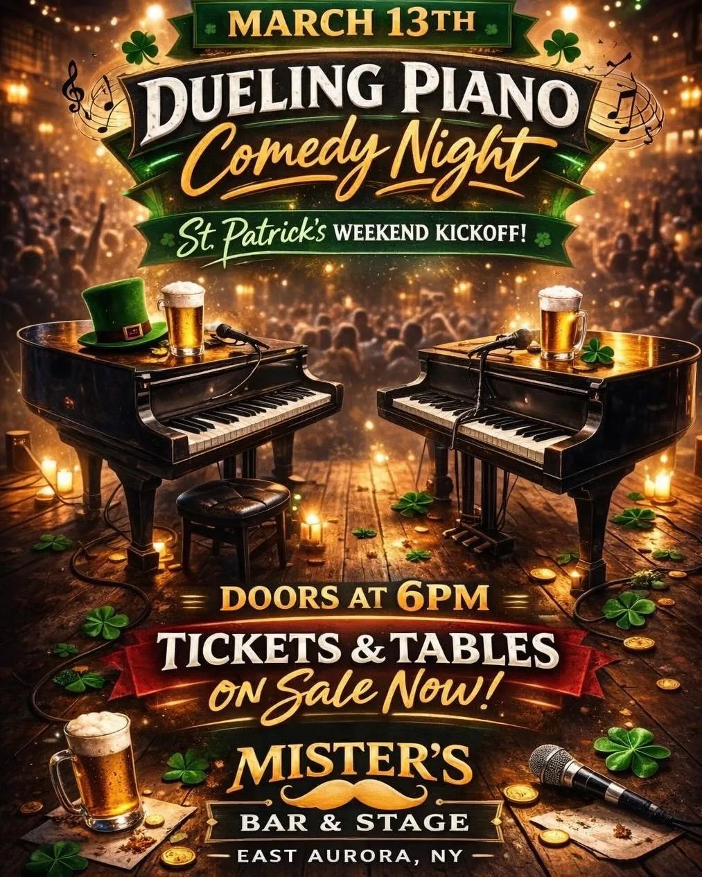 The Dueling Piano Comedy Show at Misters Bar: Shamrock Showdown!