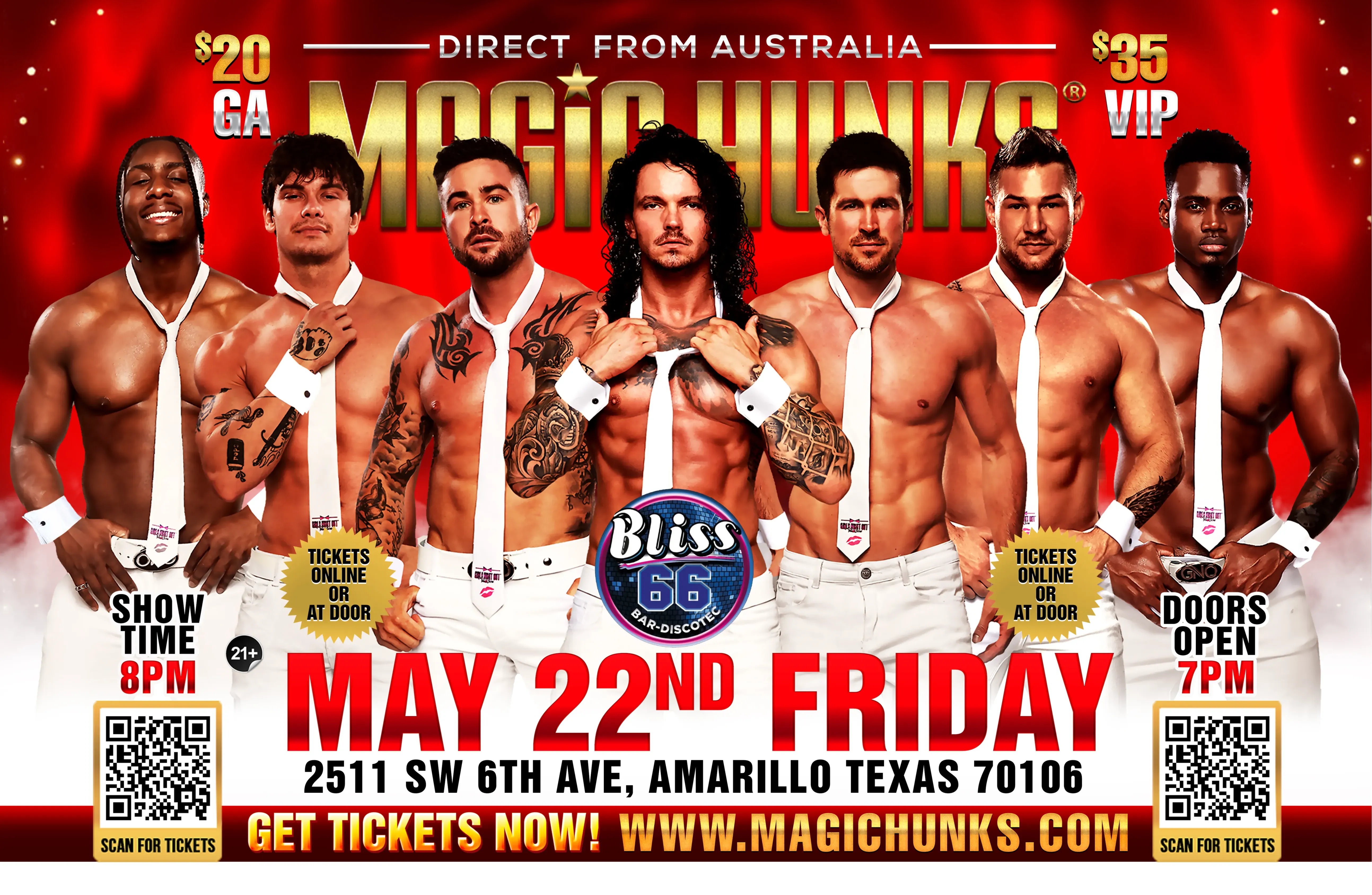 MAGIC HUNKS® AUSTRALIAN TAKEOVER AMARILLO,TX USA!!!