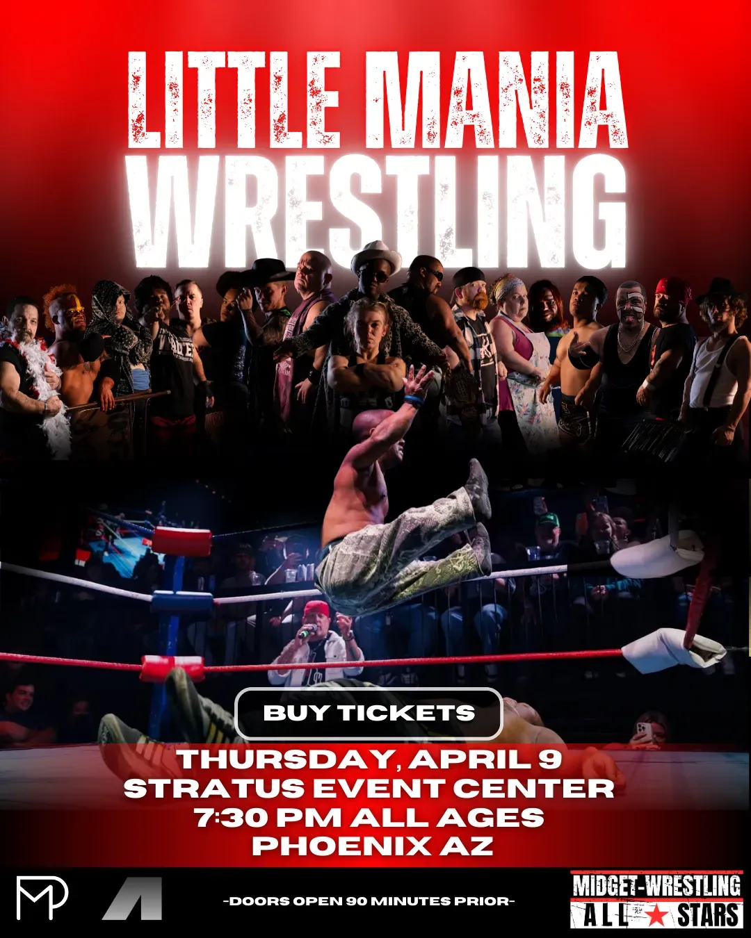 Little Mania Midget Wrestling – Phoenix, AZ– Apr 9, 2026 – Buy Now