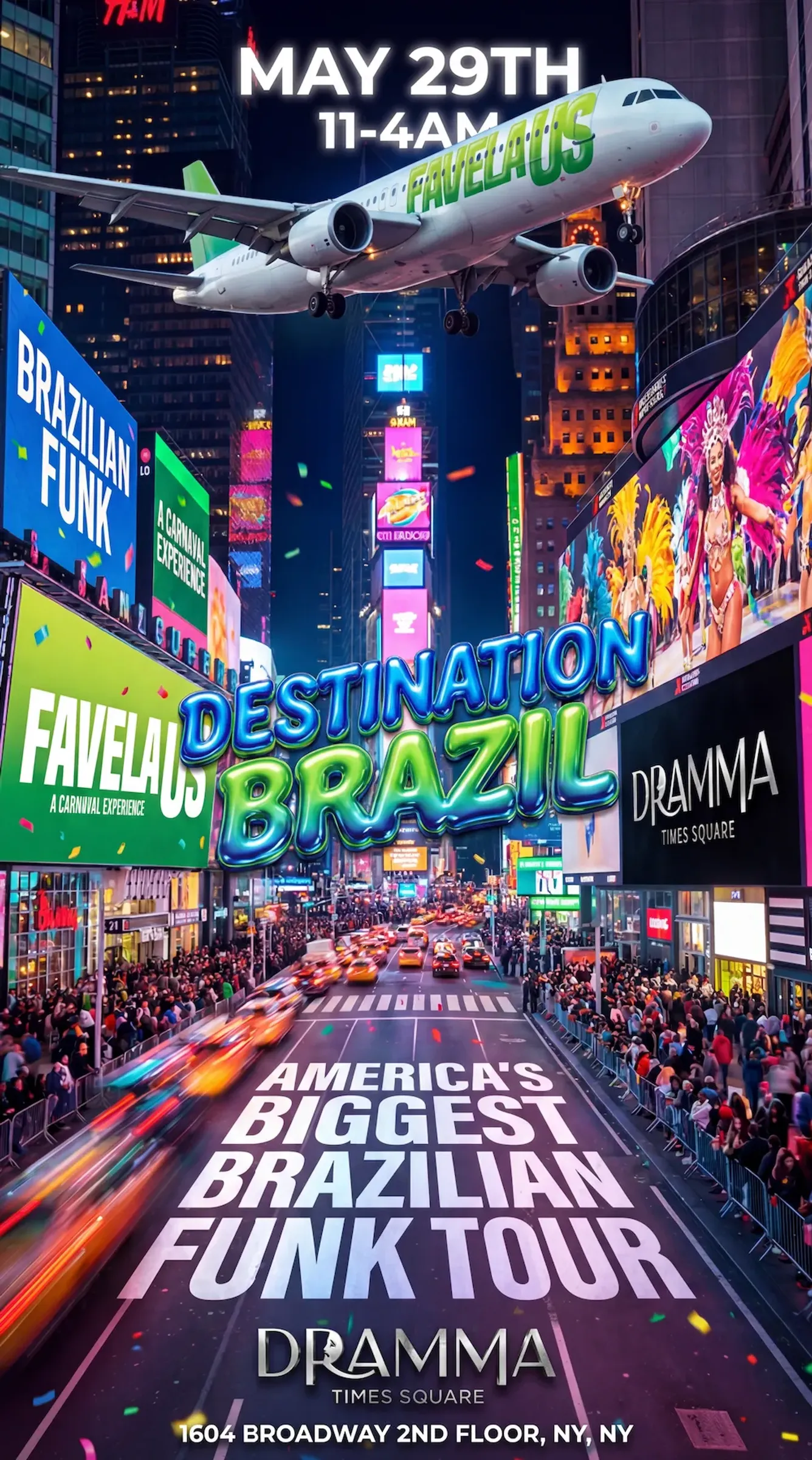 Favela US: America's Biggest Brazilian Funk Tour @ Dramma Times Square flyer
