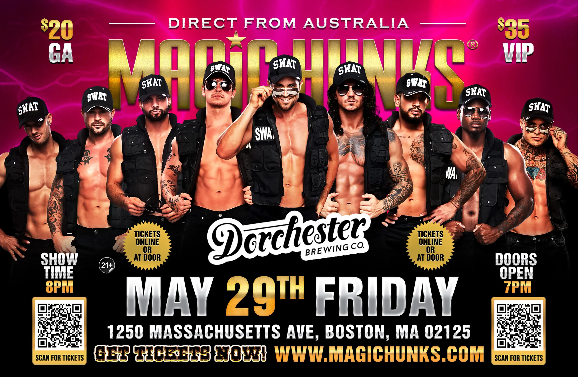 MAGIC HUNKS® AUSTRALIAN TAKEOVER IN BOSTON, MA, USA!!