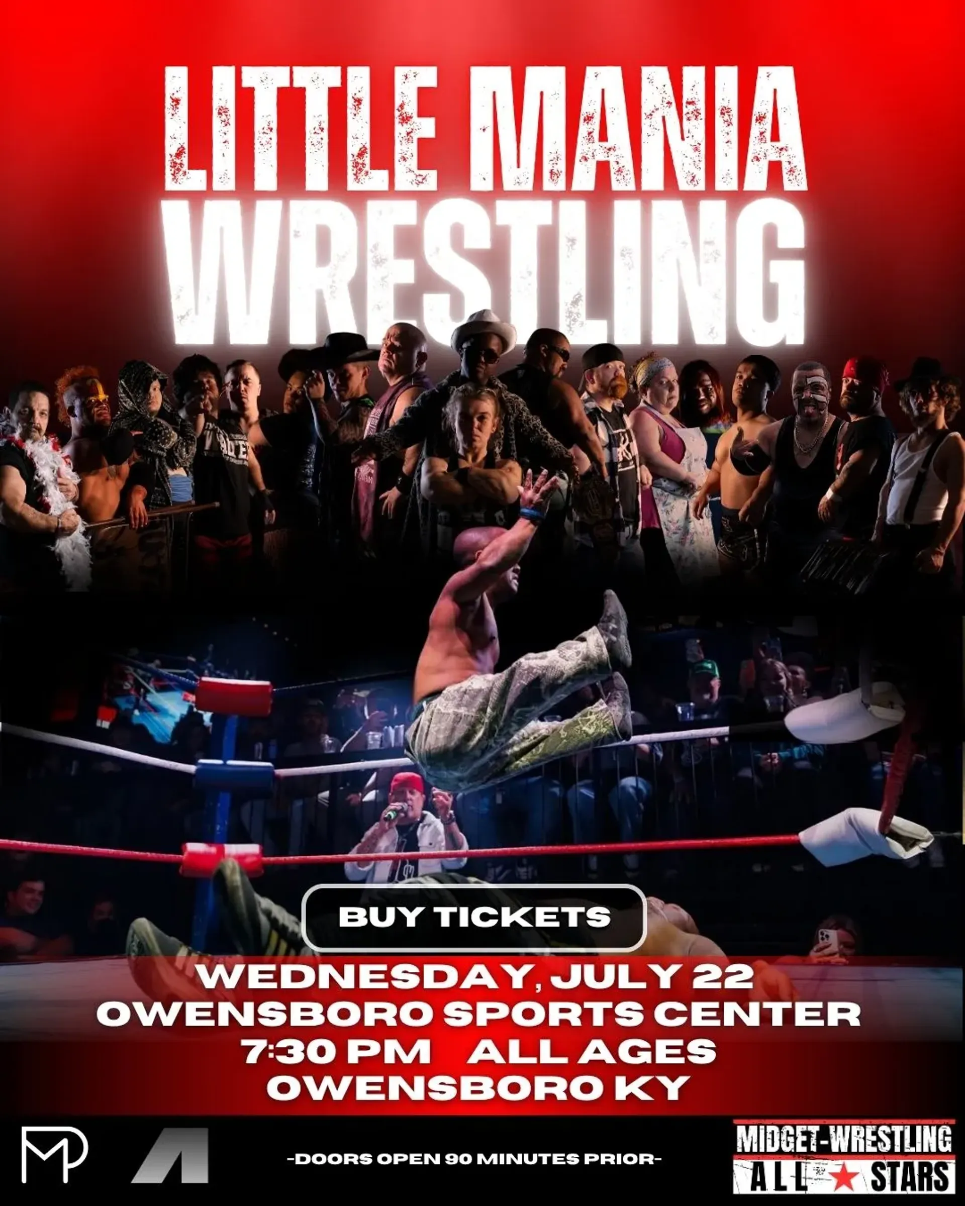 Little Mania Midget Wrestling – Owensboro, KY – July 22, 2026 – Buy Now