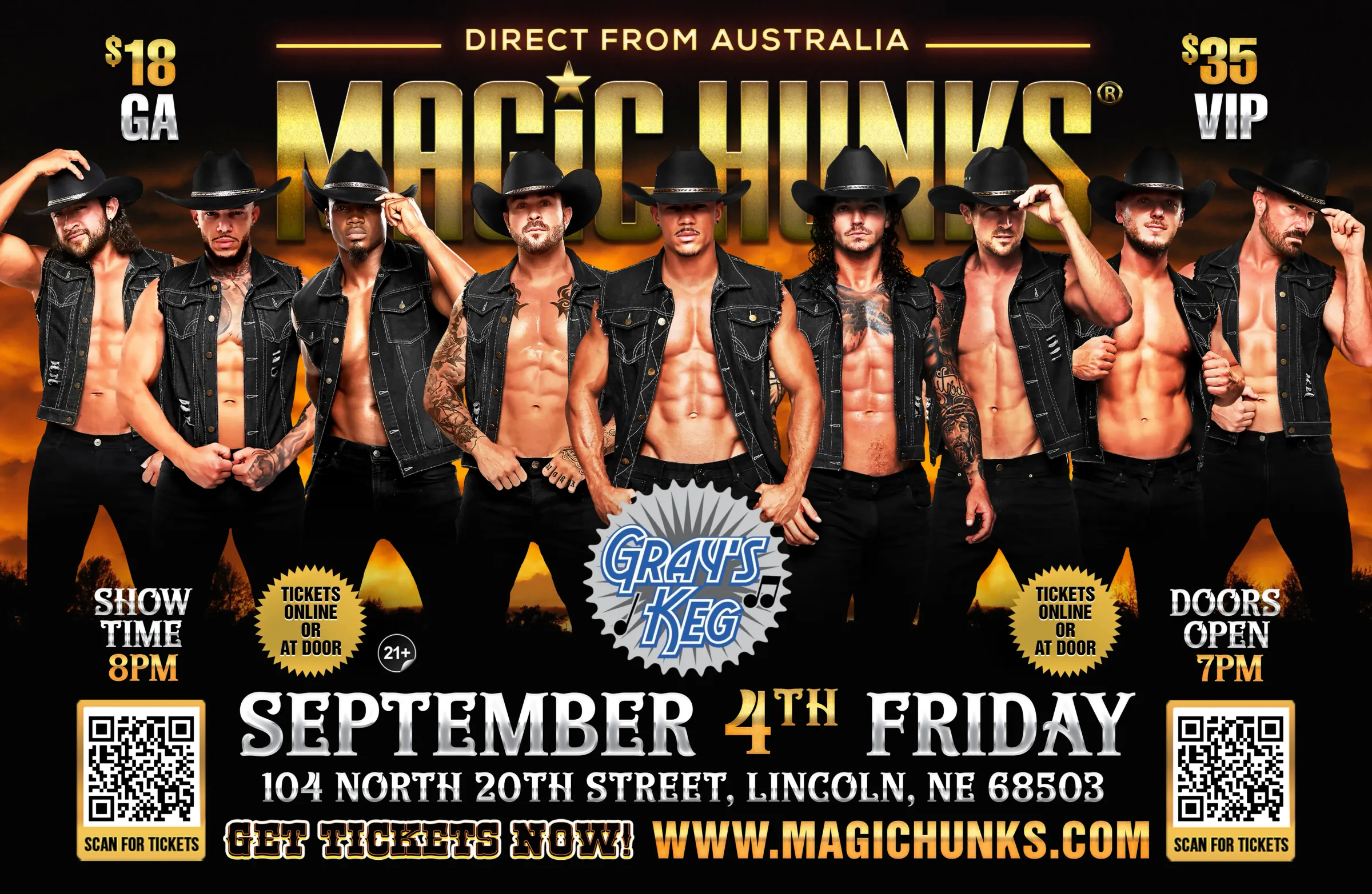 AUSTRALIA'S MAGIC HUNKS® TAKEOVER LINCOLN, NE USA!!