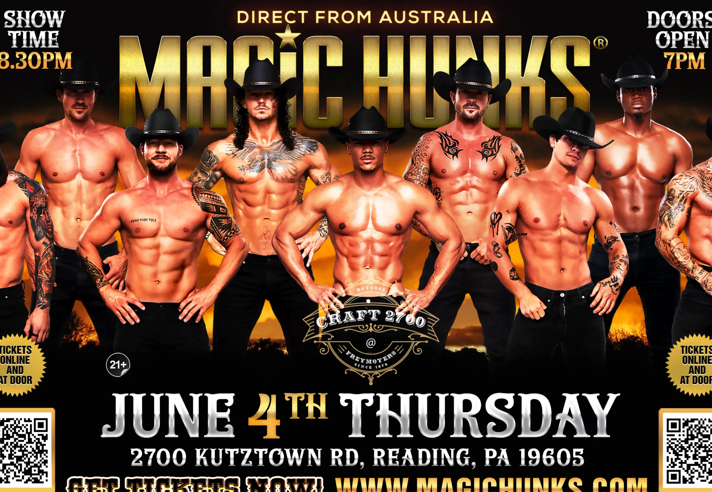 MAGIC HUNKS® AUSTRALIA TAKEOVER READING,PA USA!!!