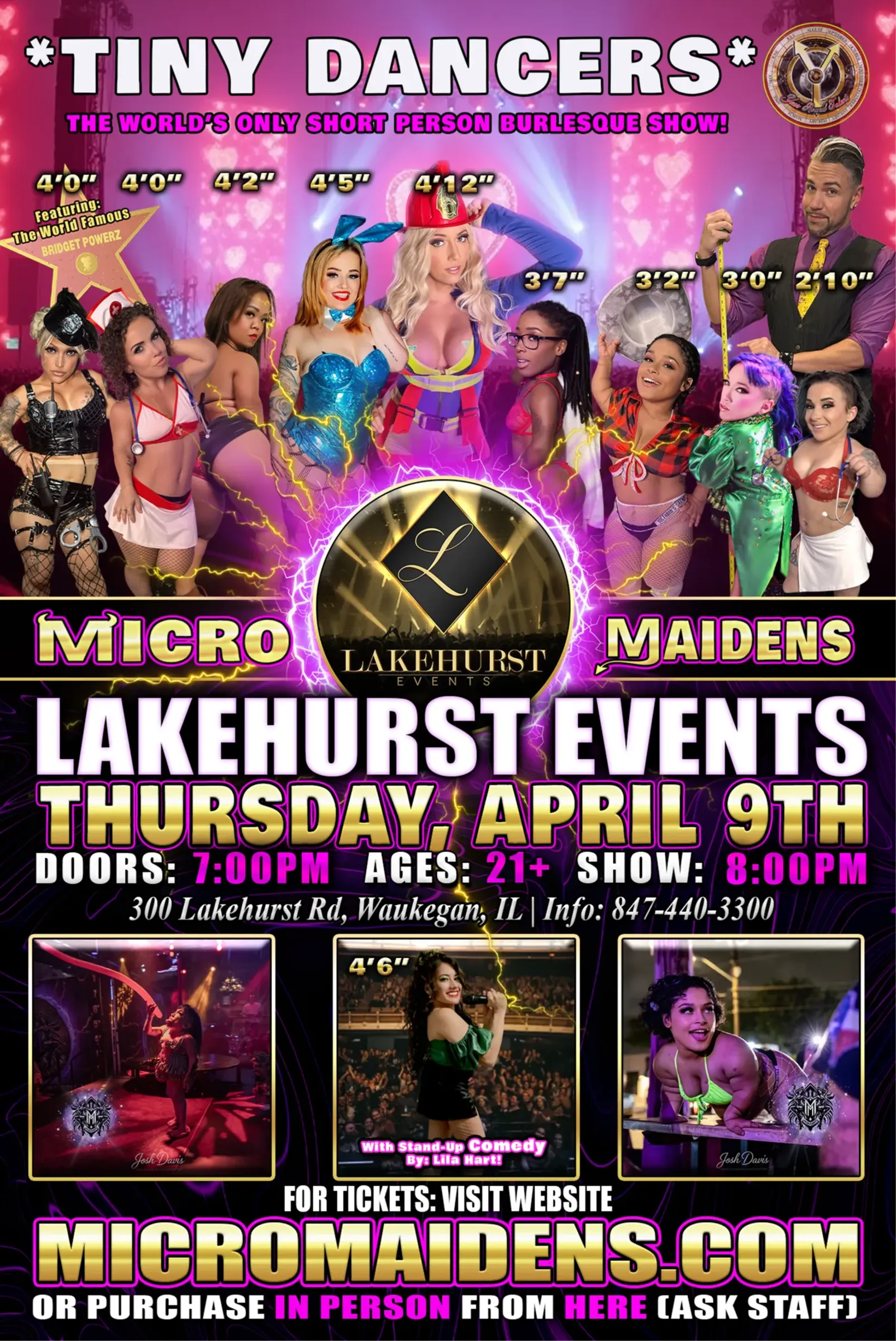 Waukegan, IL - Micro Maidens Dwarf Dancers @Lakehurst Events