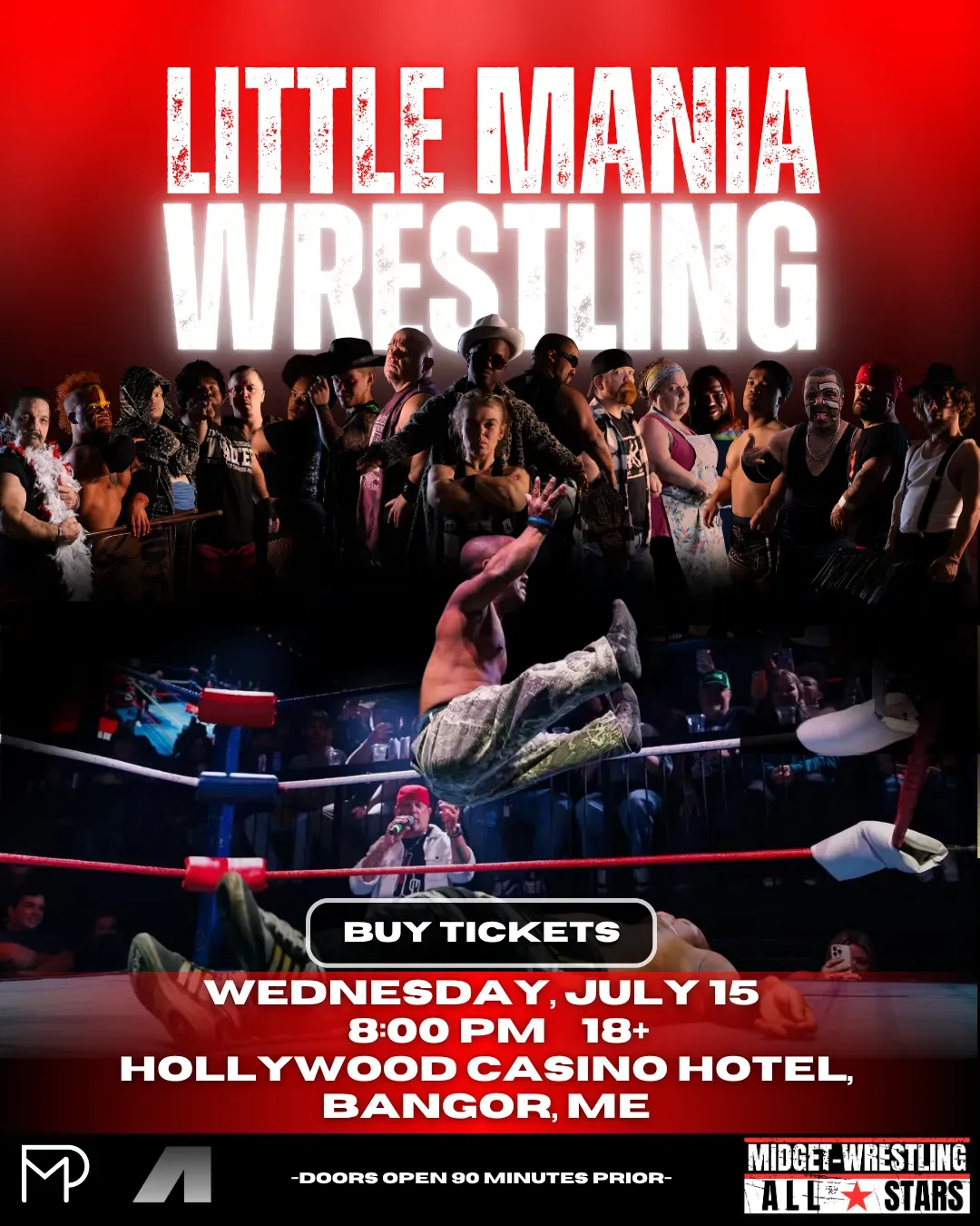 Little Mania Midget Wrestling – Bangor, ME – July 15, 2026 – Buy Now