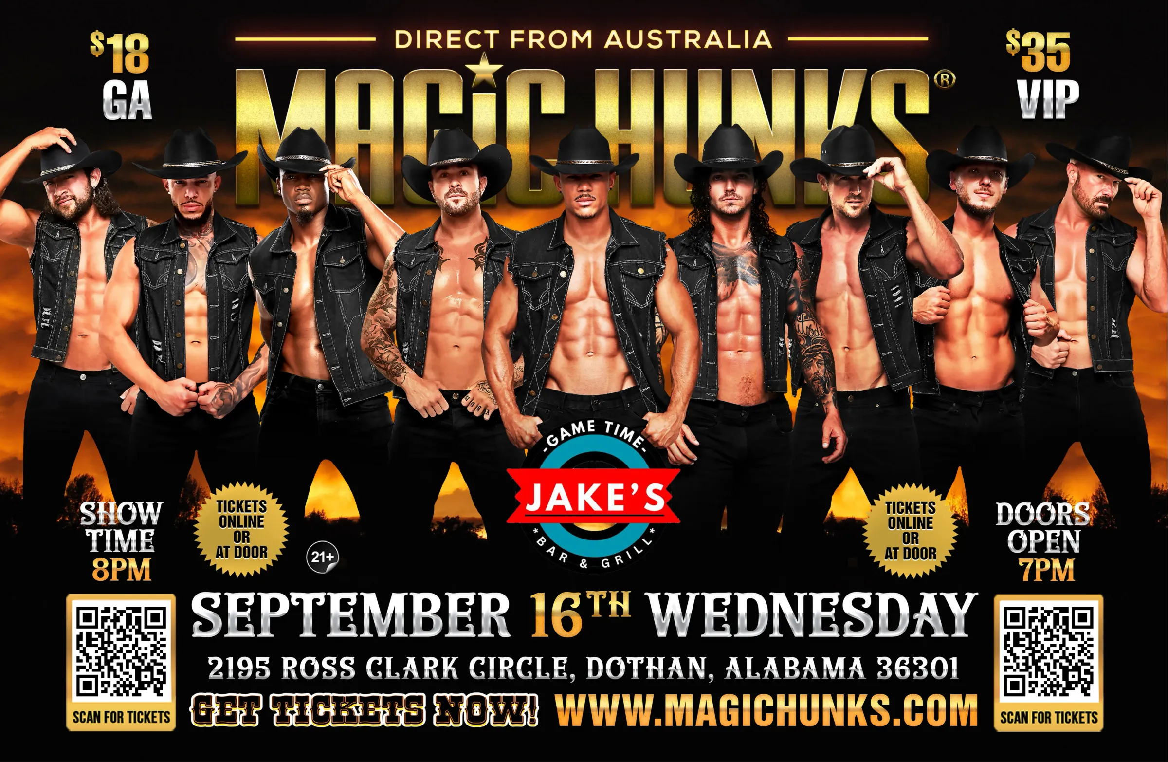 MAGIC HUNKS® AUSTRALIAN TAKEOVER DOTHAN,AL USA!!!