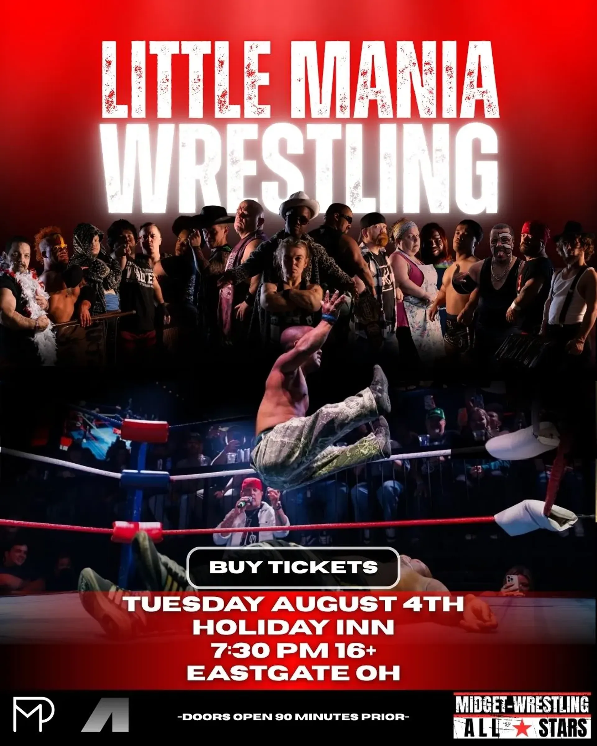 Little Mania Midget Wrestling – Eastgate OH  – August 04, 2026 – Buy Now