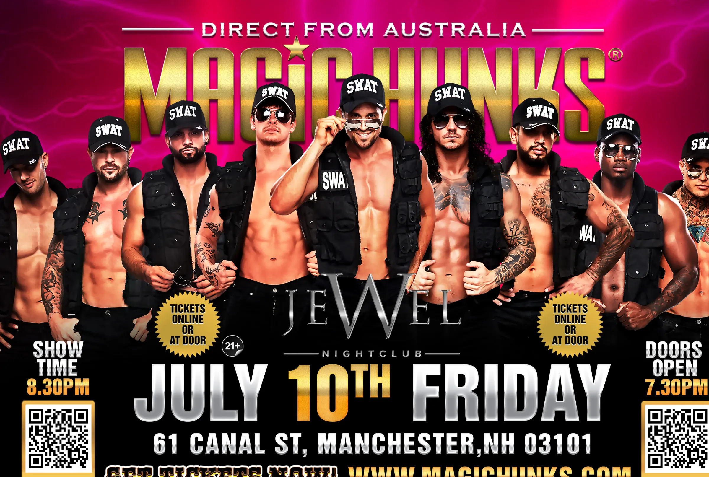 MAGIC HUNKS® AUSTRALIAN TAKEOVER MANCHESTER,NH USA!!!
