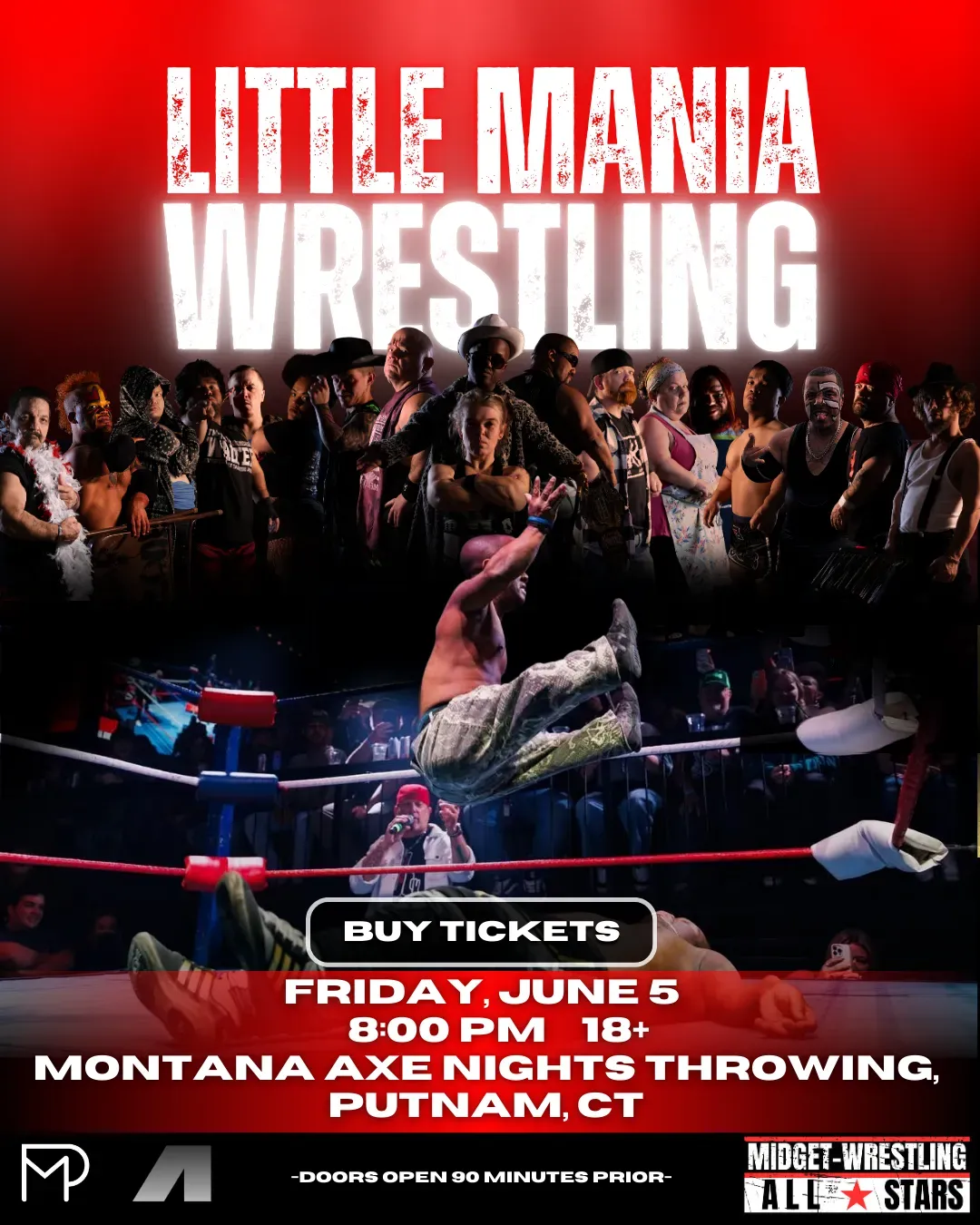 Little Mania Midget Wrestling – Putnam, CT– June 5, 2026 – Buy Now flyer