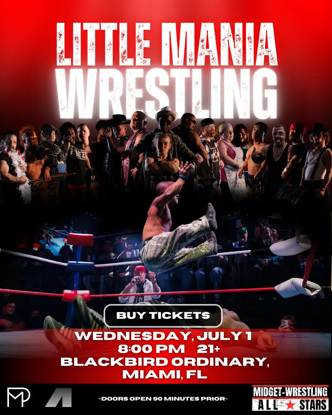 Little Mania Midget Wrestling – Miami, FL – July 1, 2026 – Buy Now