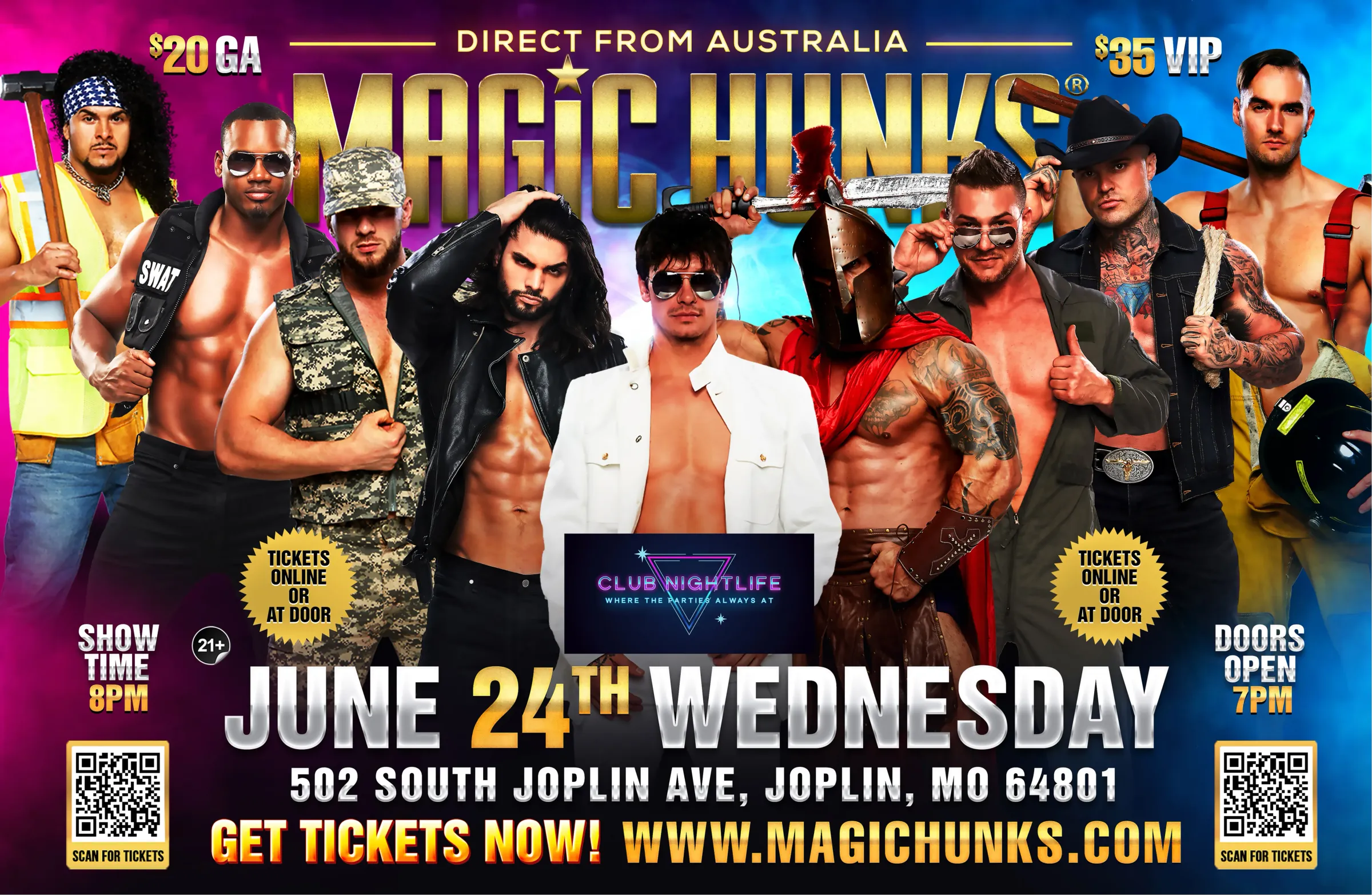 MAGIC HUNKS® AUSTRALIAN TAKEOVER IN JOPLIN, MO, USA!!