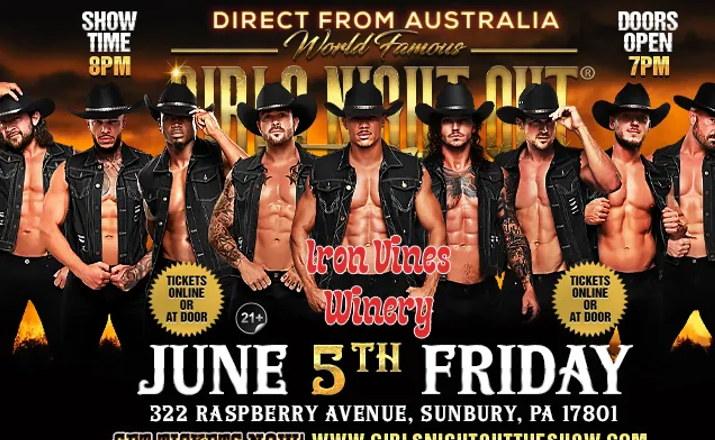 Girls Night Out the Show® AUSTRALIAN TAKEOVER IN SUNBURY, PA, USA!!