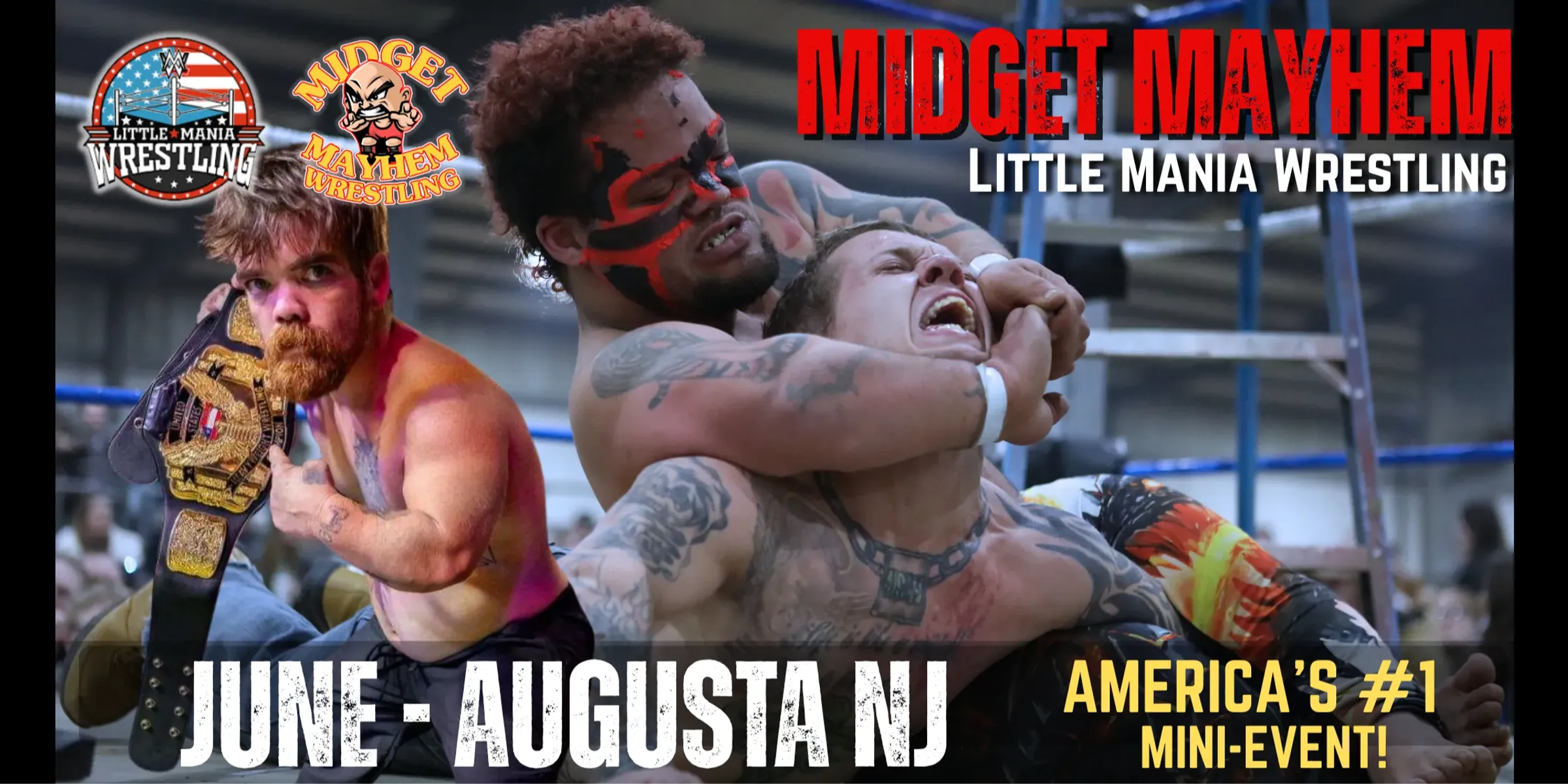 Augusta NJ - Midget Mayhem / Little Mania" Mini Wrestling! (All-Ages) flyer