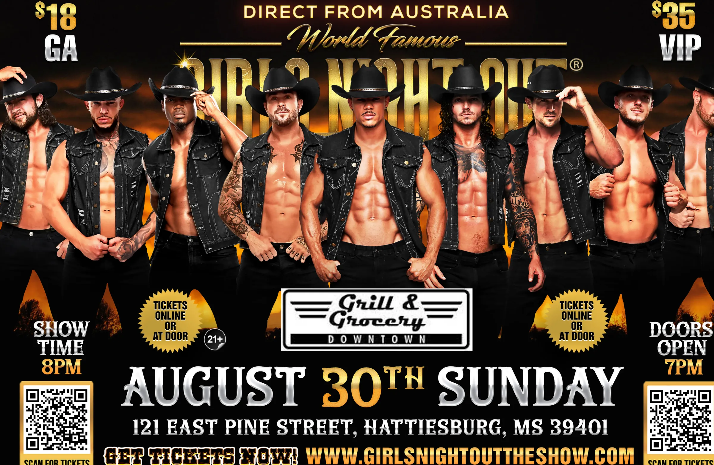 AUSTRALIA'S GIRLS NIGHT OUT LIVE® TAKEOVER HATTIESBURG, MS USA!!
