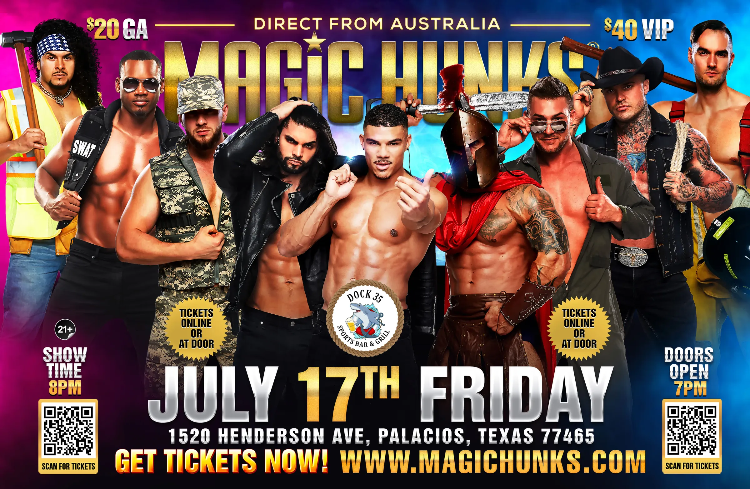 MAGIC HUNKS® AUSTRALIAN TAKEOVER PALACIOS, TX USA!!!