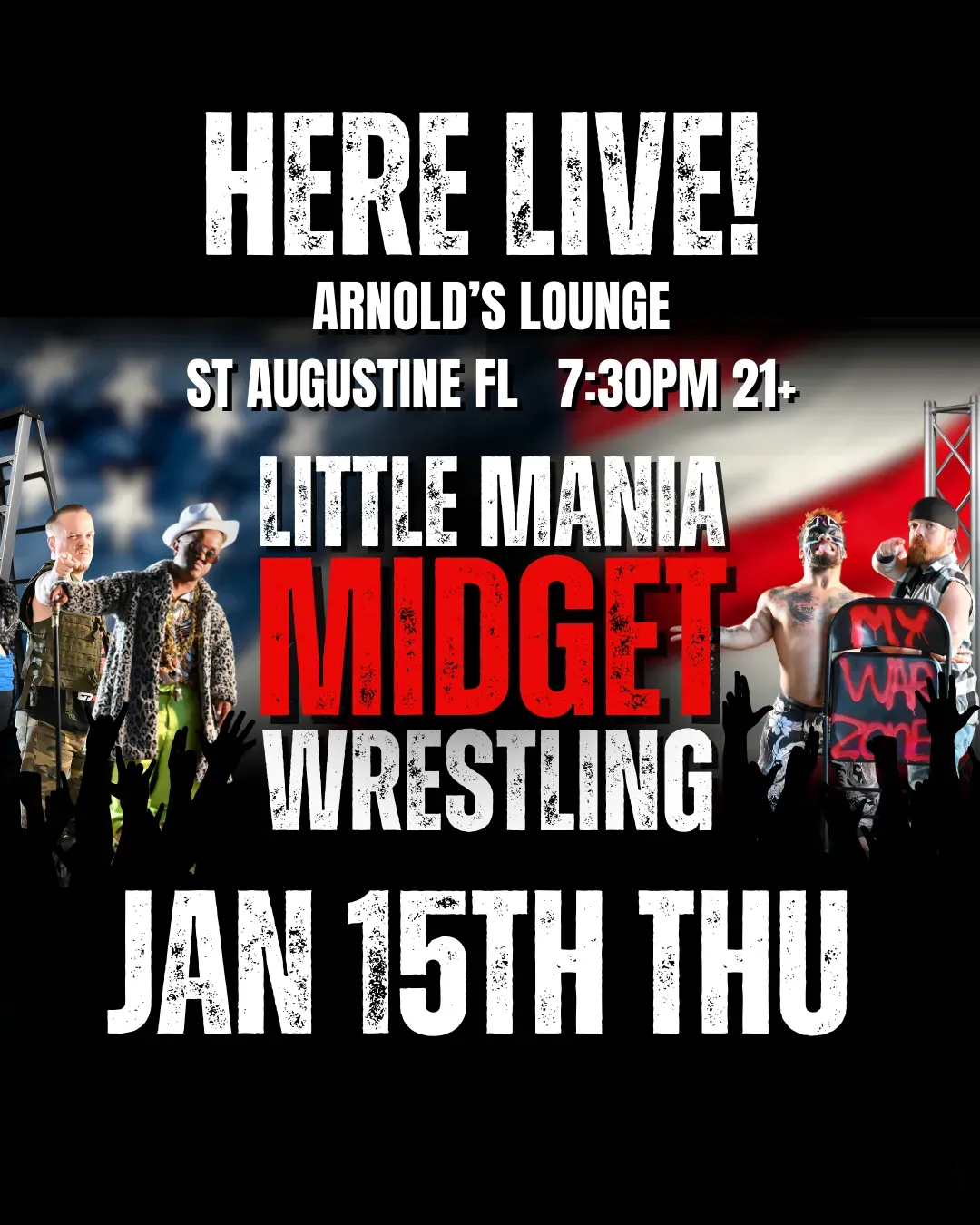 Little Mania Midget Wrestling – St. Augustine, FL – Jan 15, 2026 – Buy Now