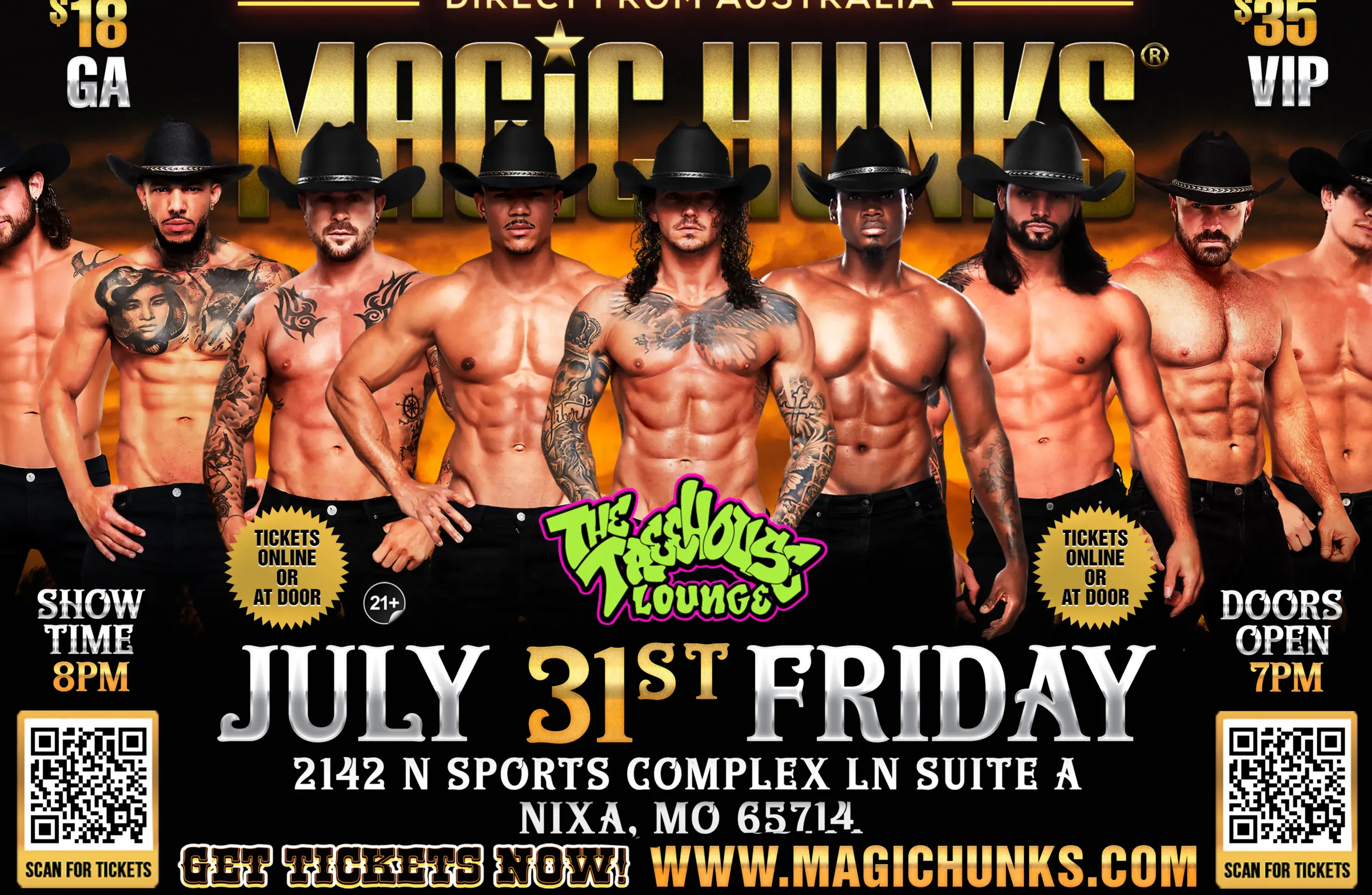 MAGIC HUNKS® AUSTRALIAN TAKEOVER NIXA,MO USA!!!