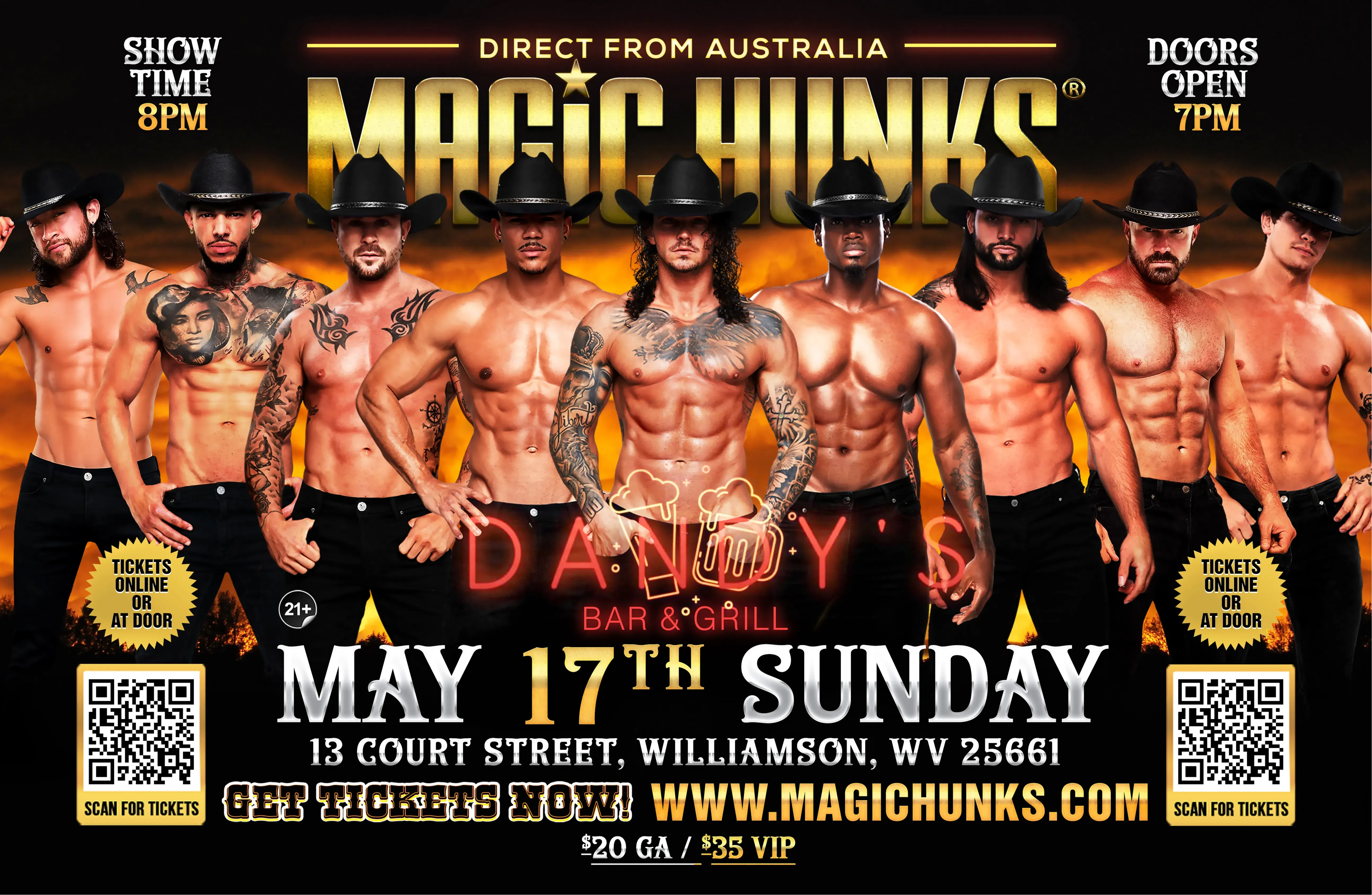 MAGIC HUNKS® AUSTRALIA TAKEOVER WILLIAMSON,WV!!!