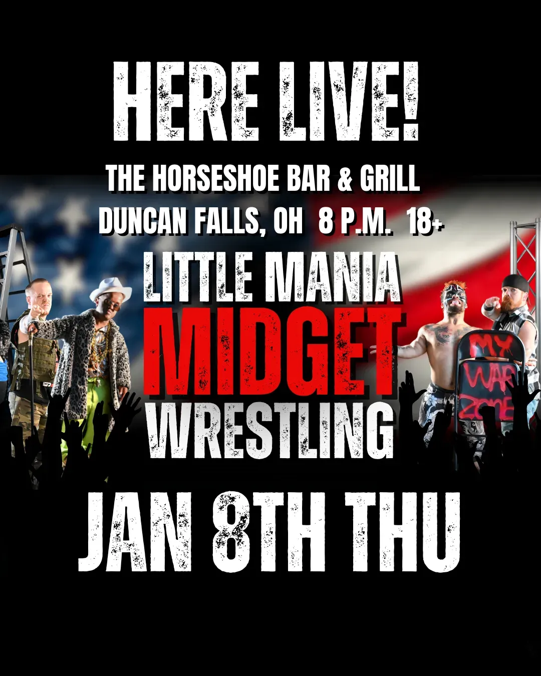Little Mania Midget Wrestling – Duncan Falls, OH – Jan 08, 2026 – Buy Now