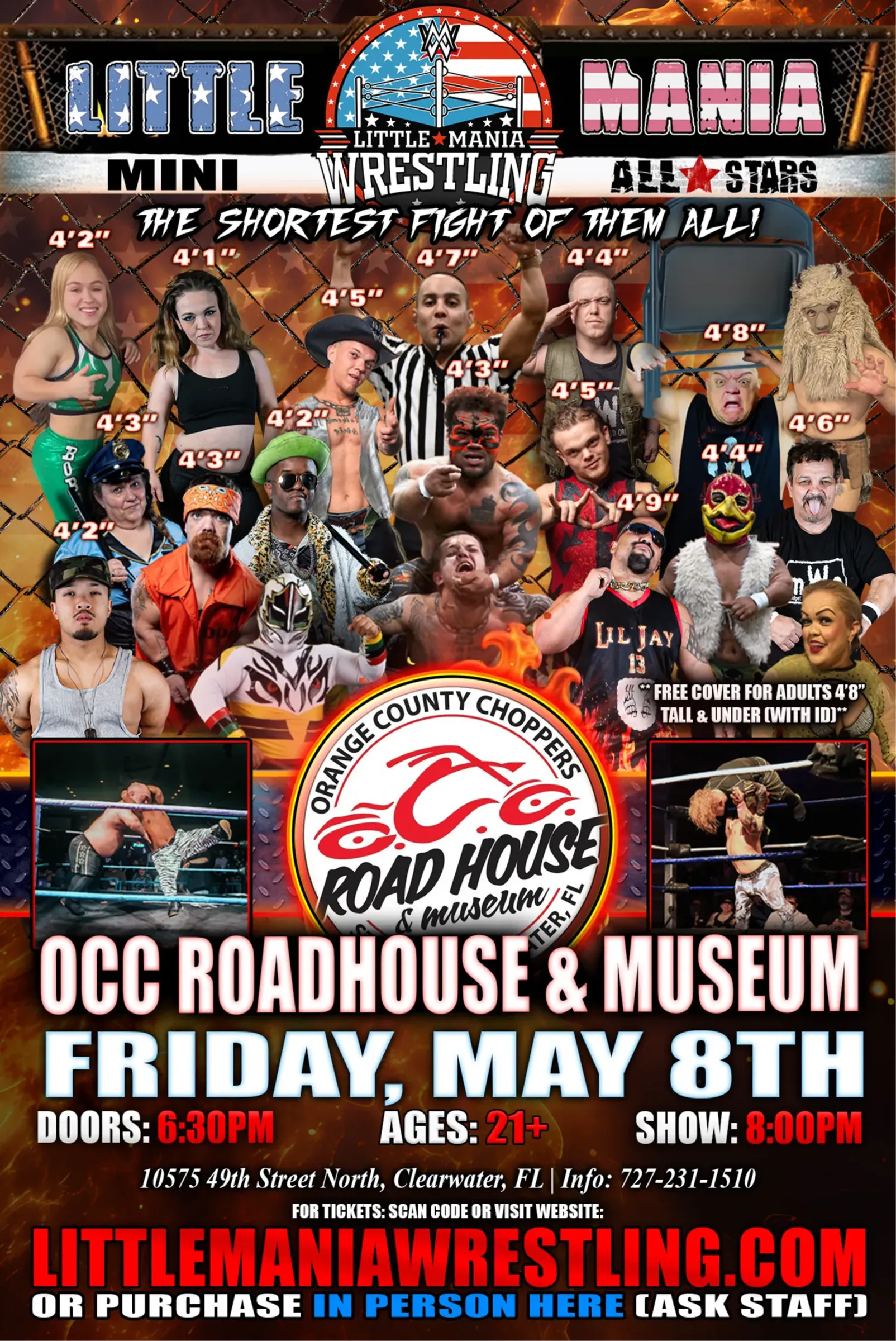 Clearwater, FL - Little Mania Mini Wrestling @ OCC Road House & Museum
