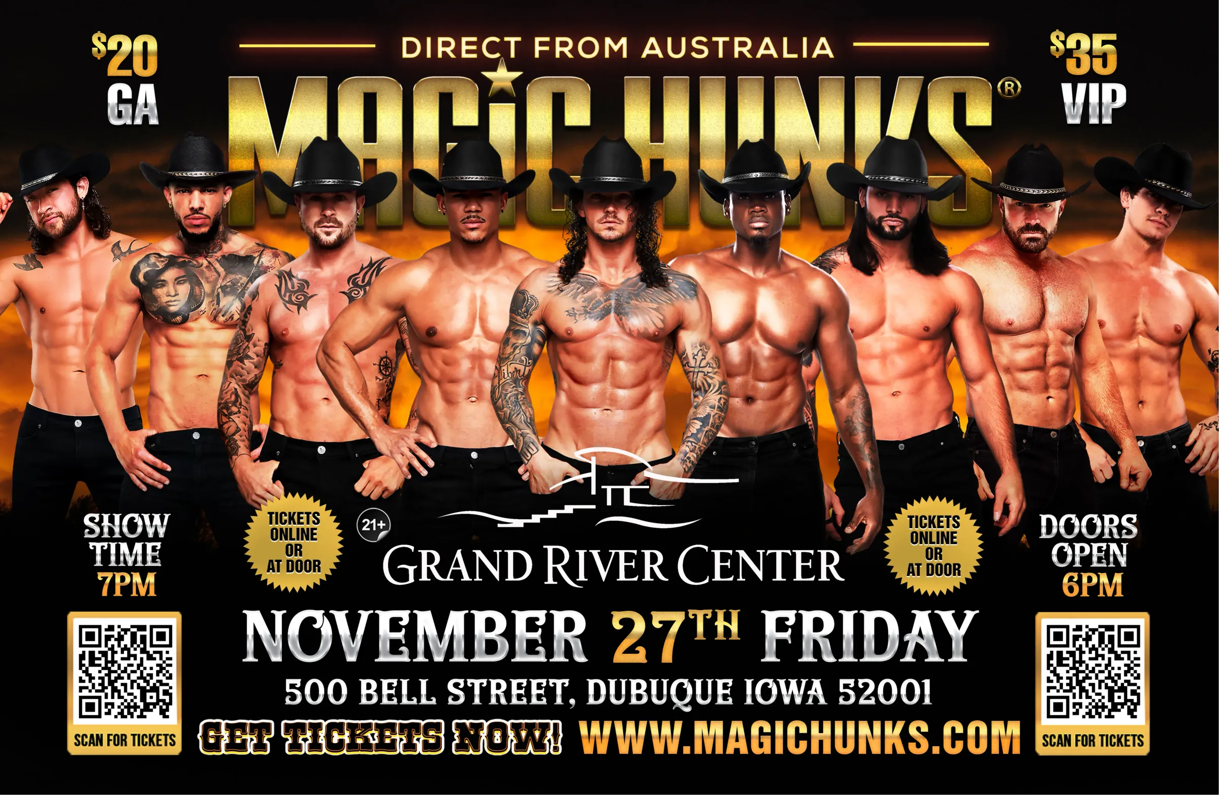 MAGIC HUNKS AUSTRALIA TAKEOVER DUBUQUE,IA USA!!!