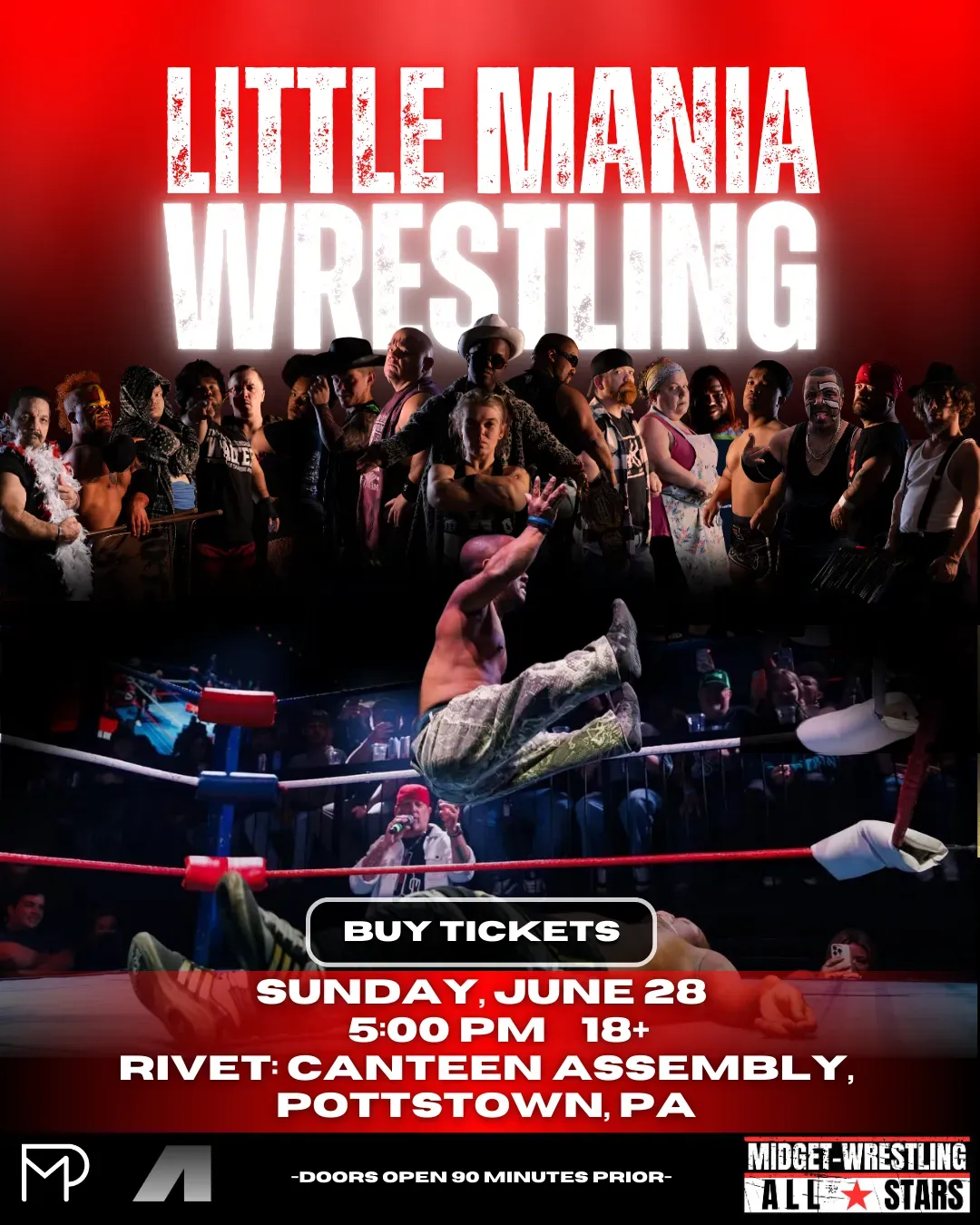 Little Mania Midget Wrestling – Pottstown, PA – June 28, 2026 – Buy Now
