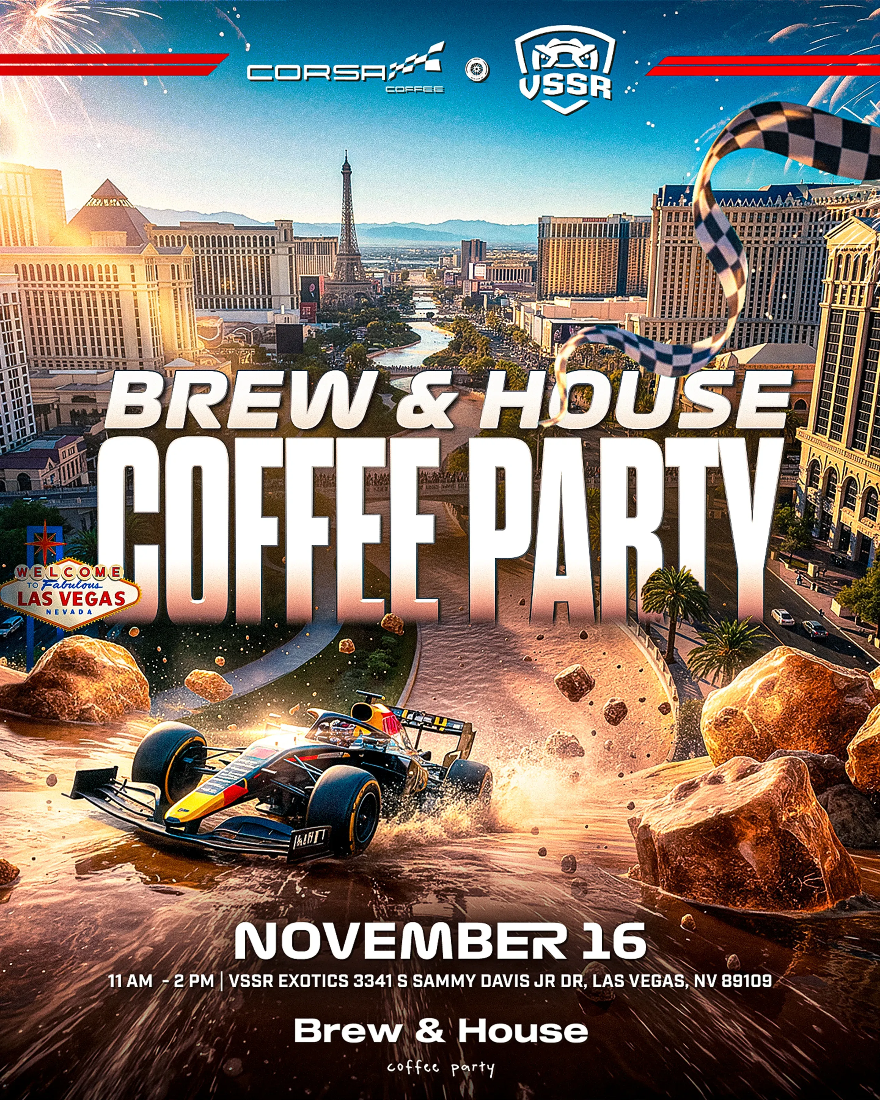 Brew & House - Coffee Party | Las Vegas, NV | F1 Edition