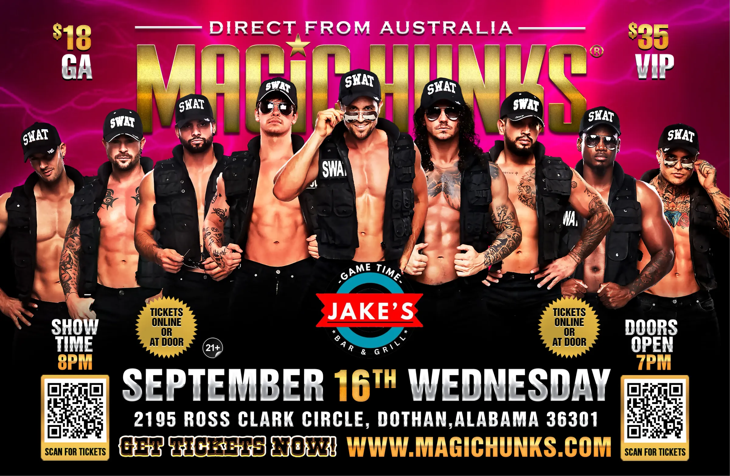 MAGIC HUNKS AUSTRALIAN TAKEOVER DOTHAN,AL USA!!