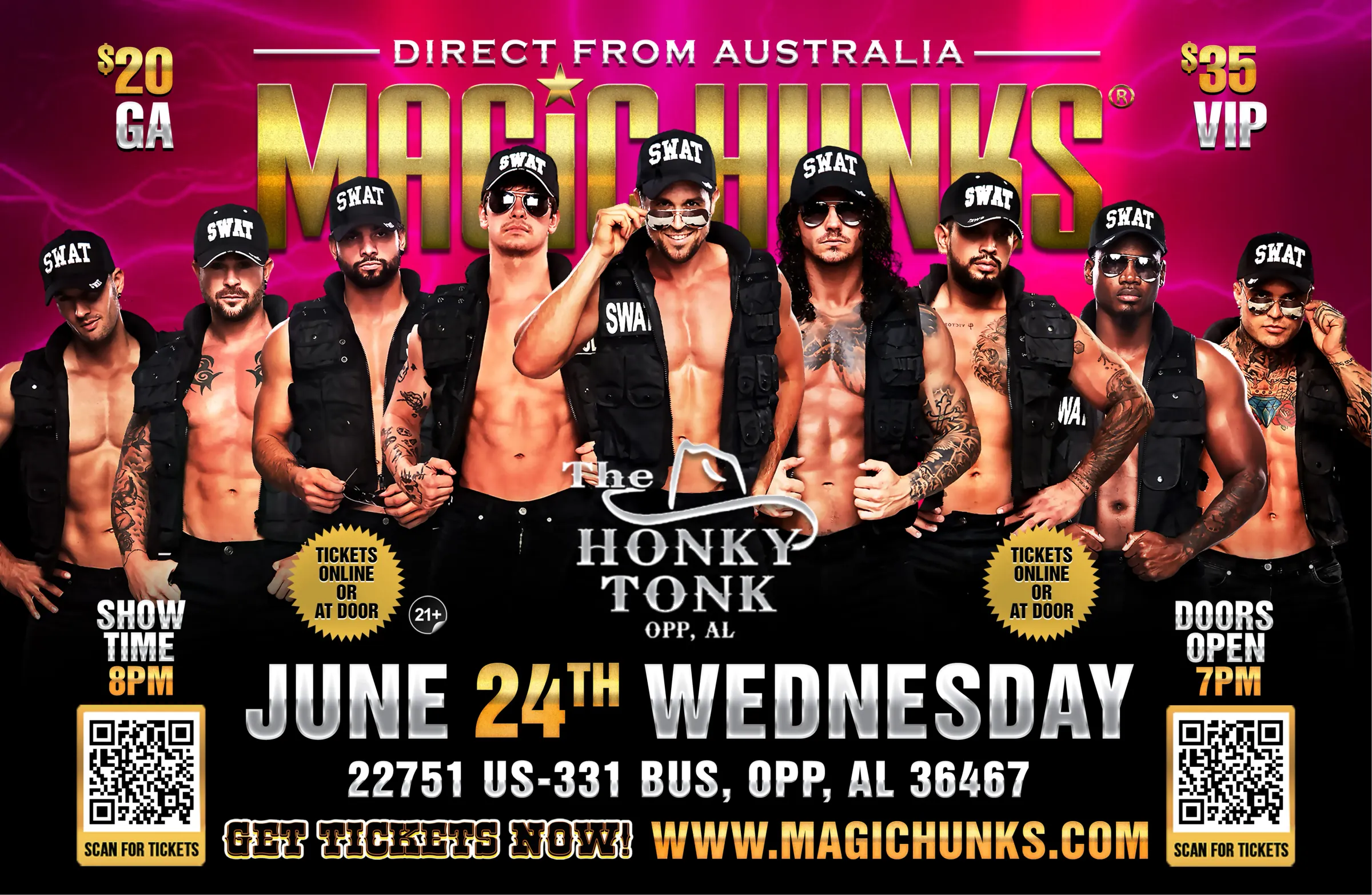 MAGIC HUNKS® AUSTRALIAN TAKEOVER IN OPP, AL, USA!!