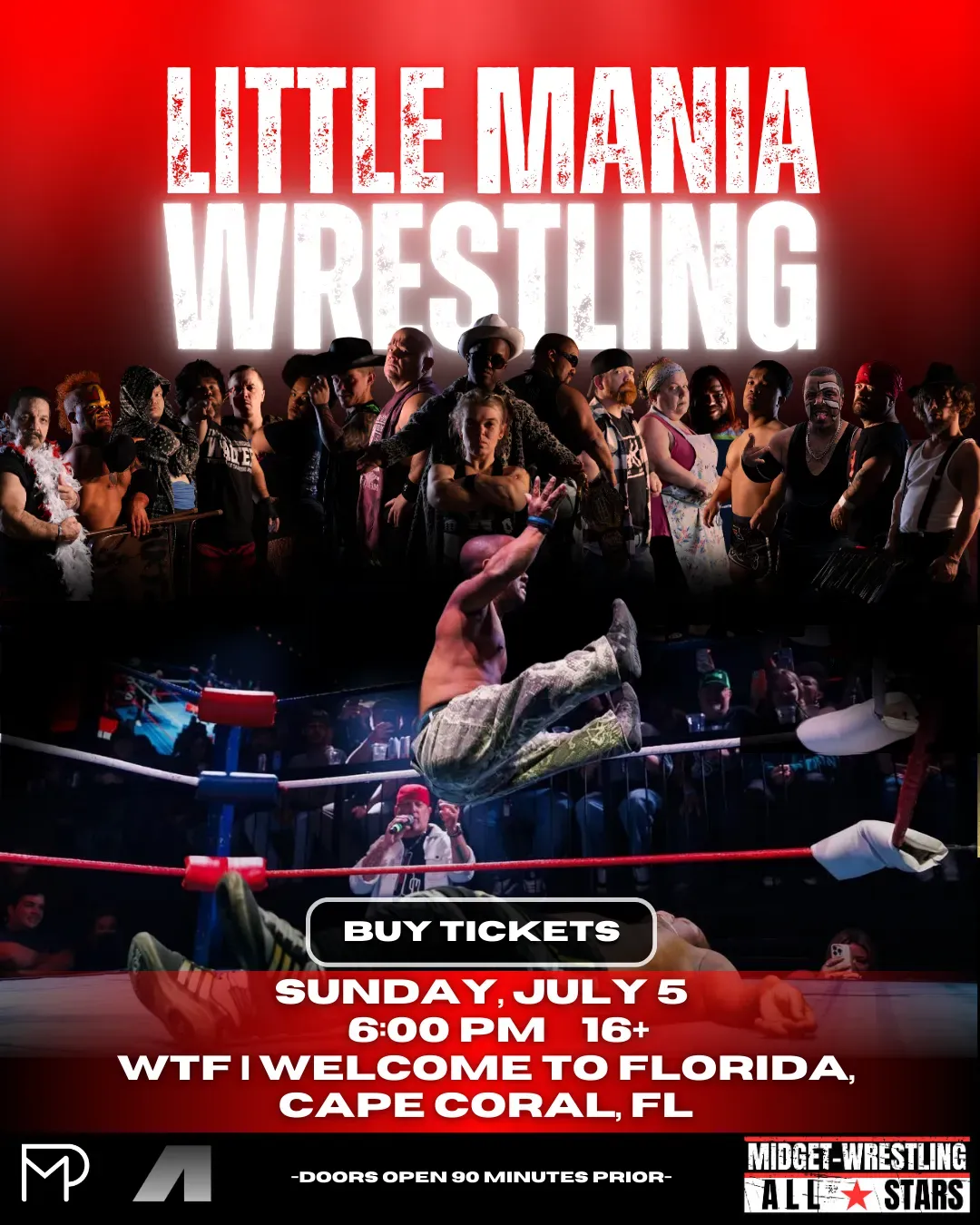 Little Mania Midget Wrestling – Cape Coral, FL – July 5, 2026 – Buy Now