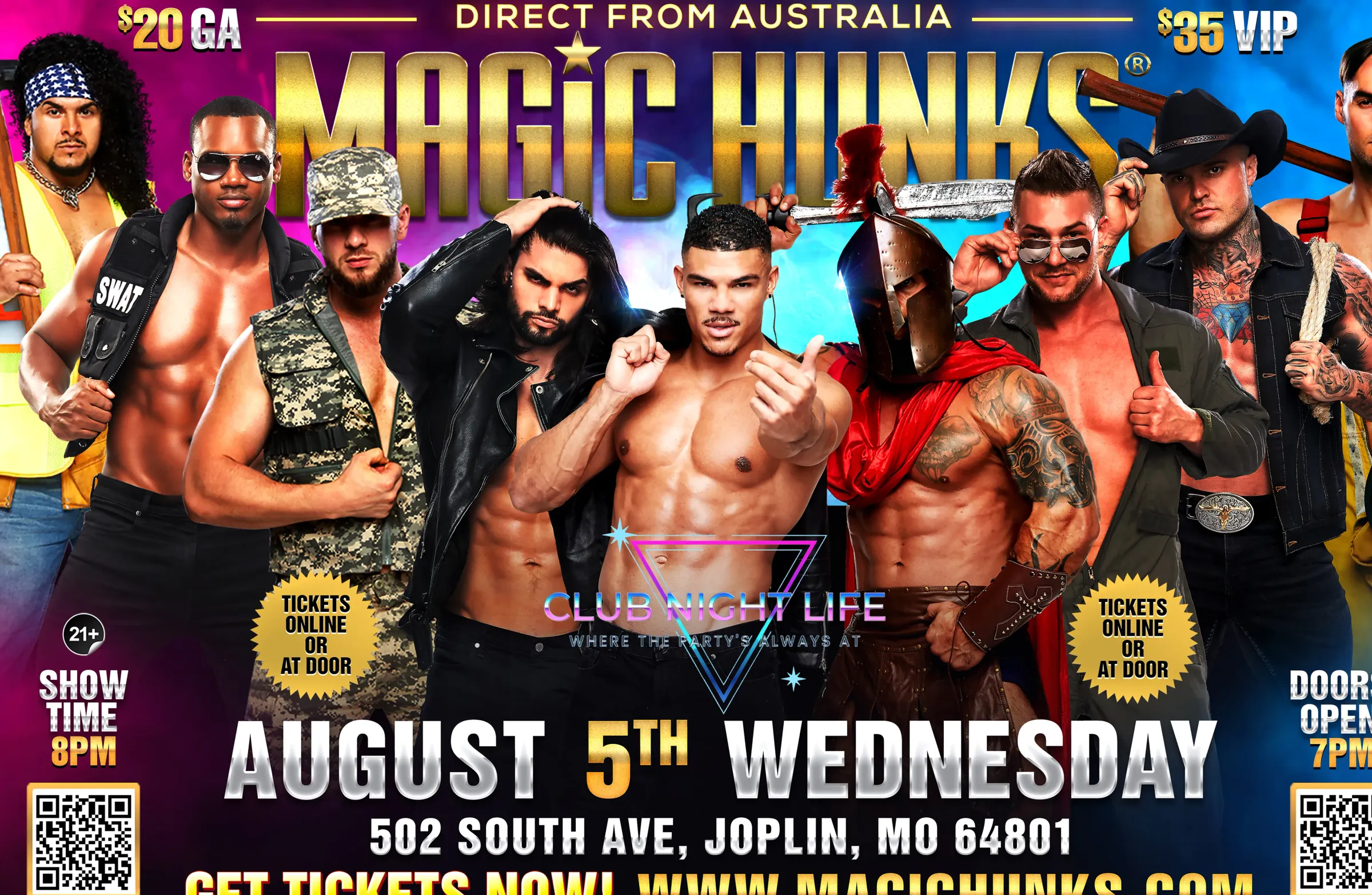 MAGIC HUNKS® AUSTRALIAN TAKEOVER JOPLIN,MO USA!!!