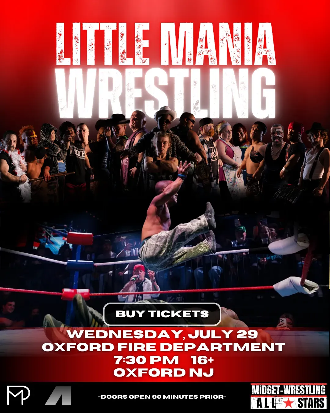 Little Mania Midget Wrestling – Oxford, NJ – July 29, 2026 – Buy Now