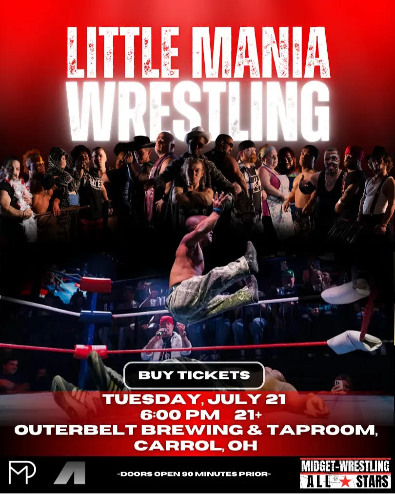 Little Mania Midget Wrestling – Carrol, OH – July 21, 2026 – Buy Now
