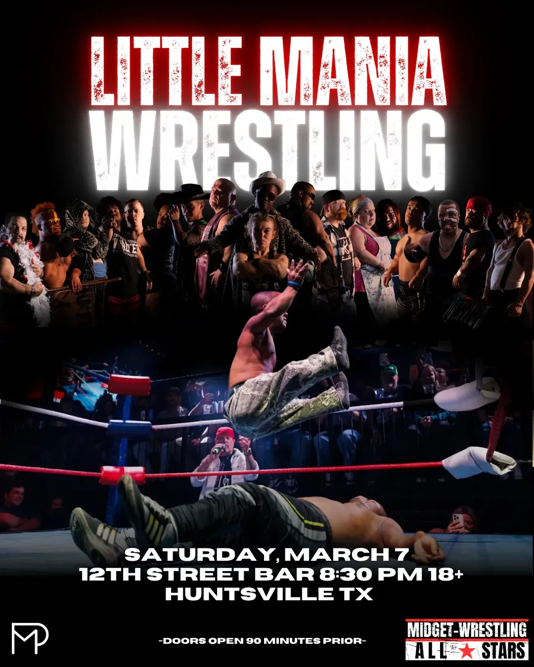 Little Mania Midget Wrestling – Huntsville, TX   – Mar 7, 2026 – Buy Now