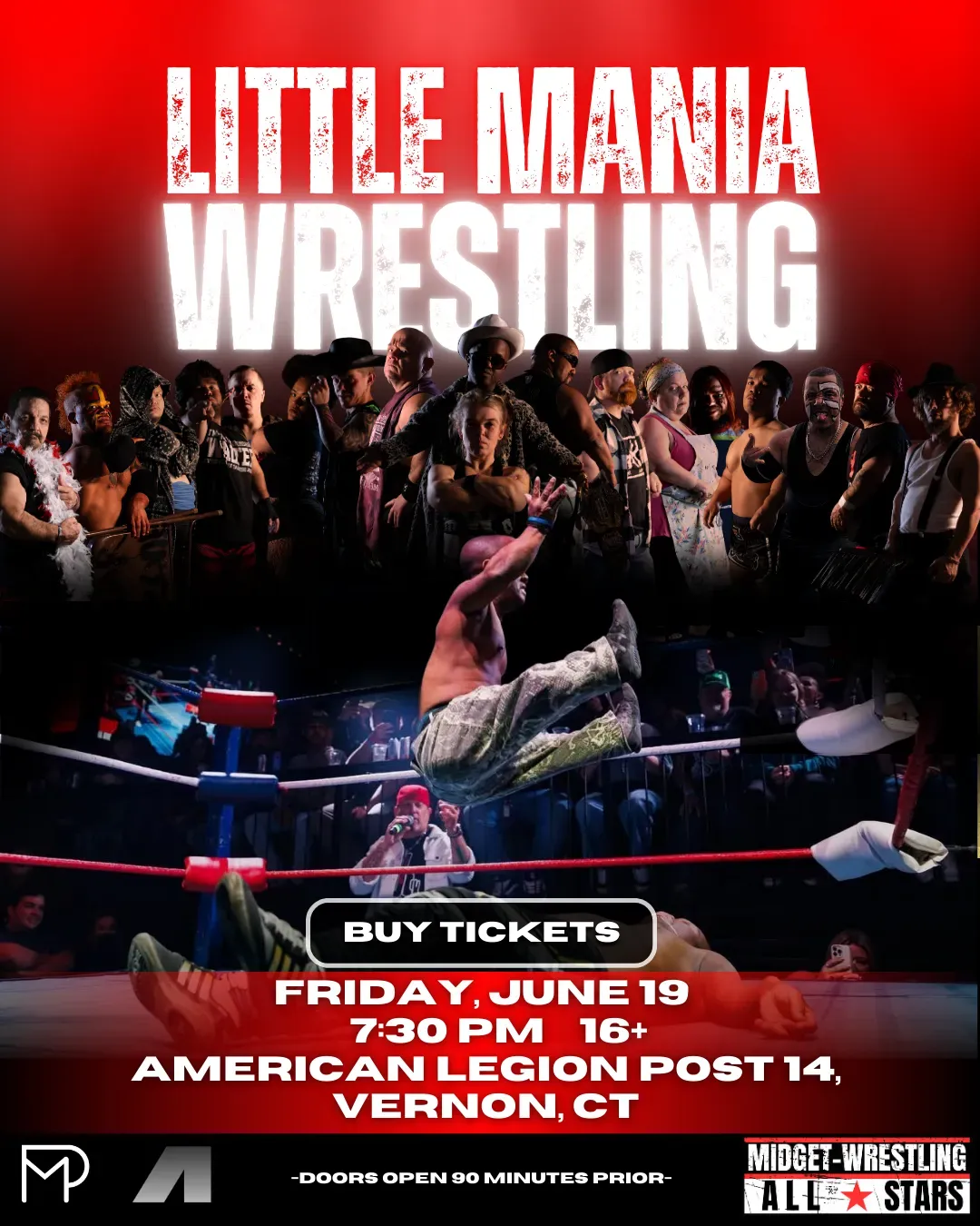 Little Mania Midget Wrestling – Vernon, CT – June 19, 2026 – Buy Now