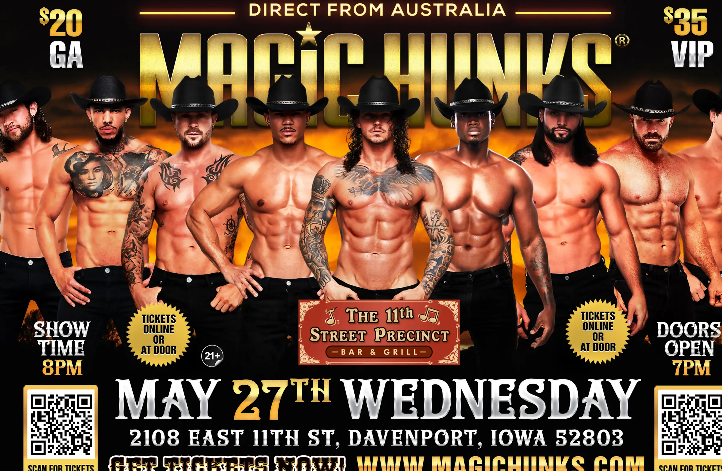 🔥 MAGIC HUNKS – The Hottest Ladies Night is Coming to Davenport! 💃🇦🇺