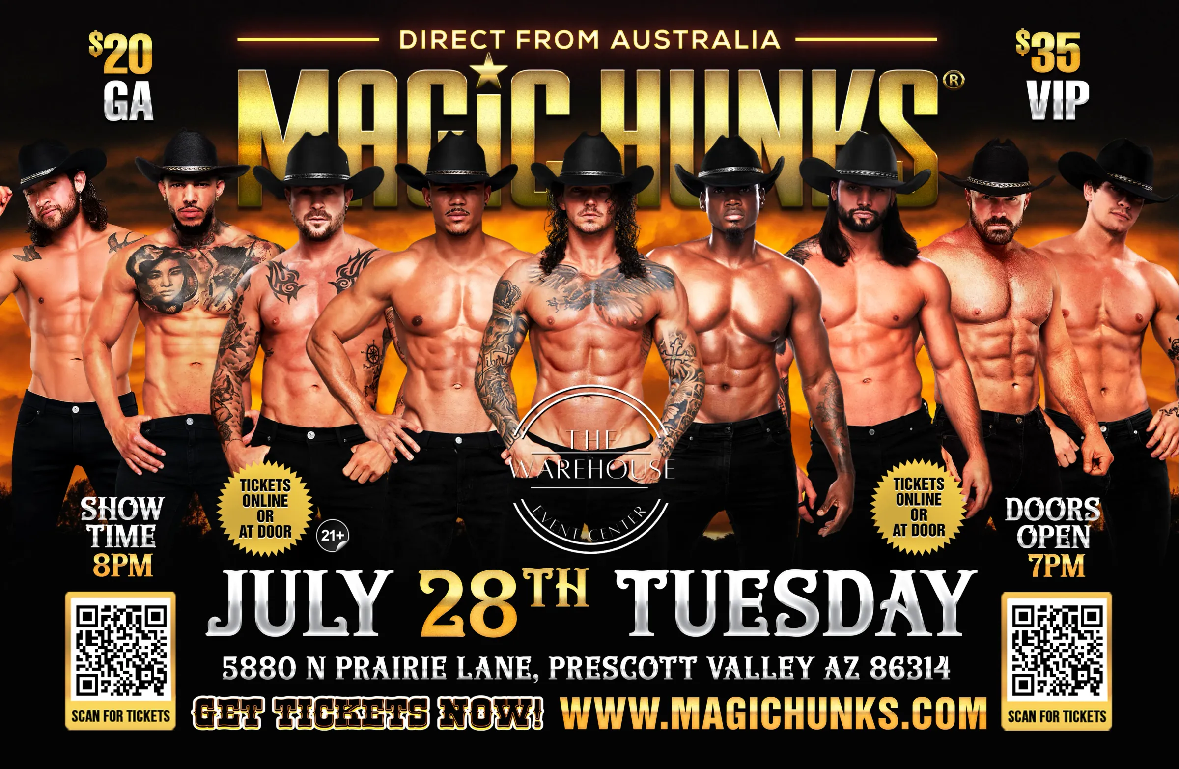 AUSTRALIA'S MAGIC HUNKS® TAKEOVER PRESCOTT VALLEY,AZ!!!
