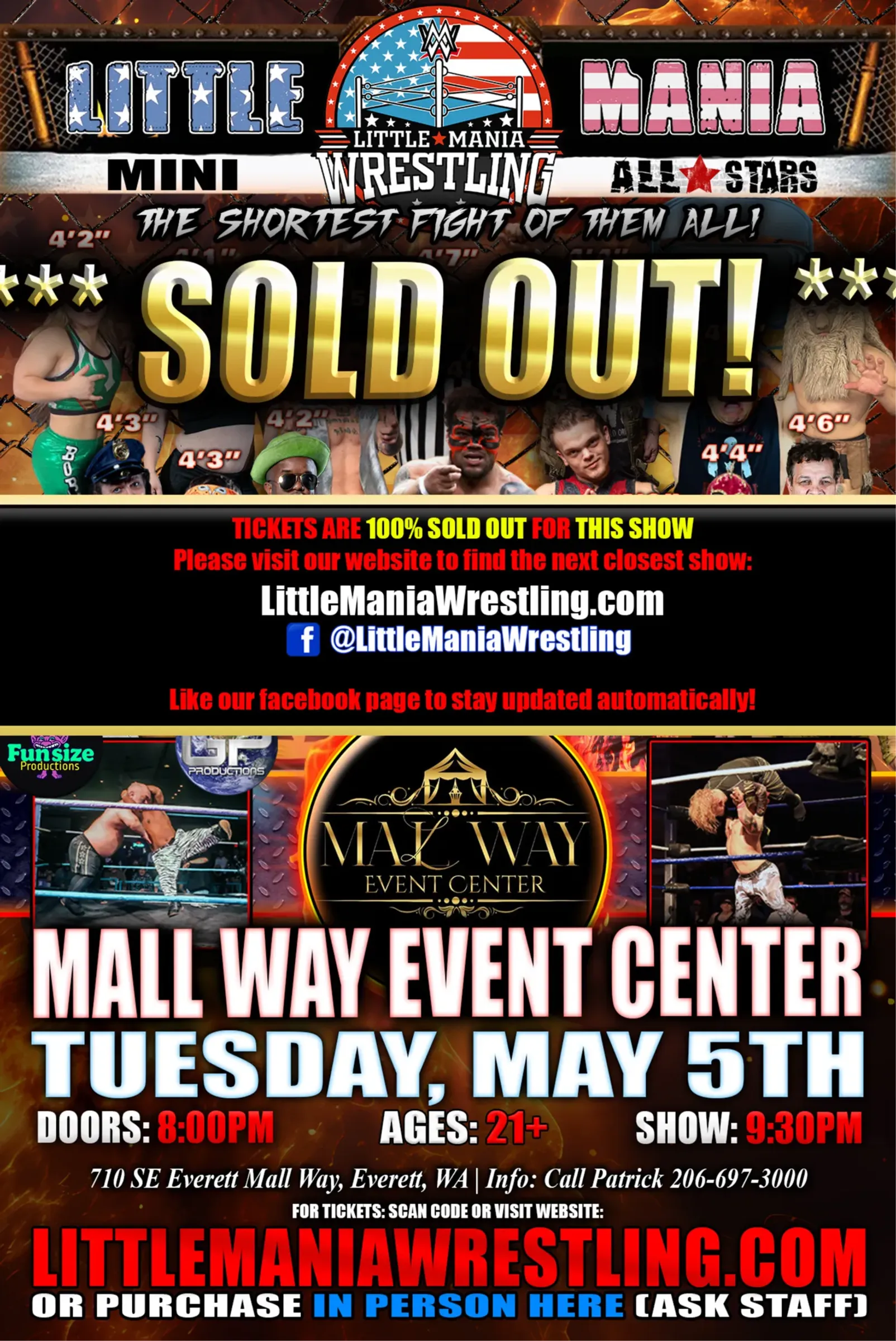 Everett, WA - Little Mania Mini Wrestling @ Mall Way Event Center