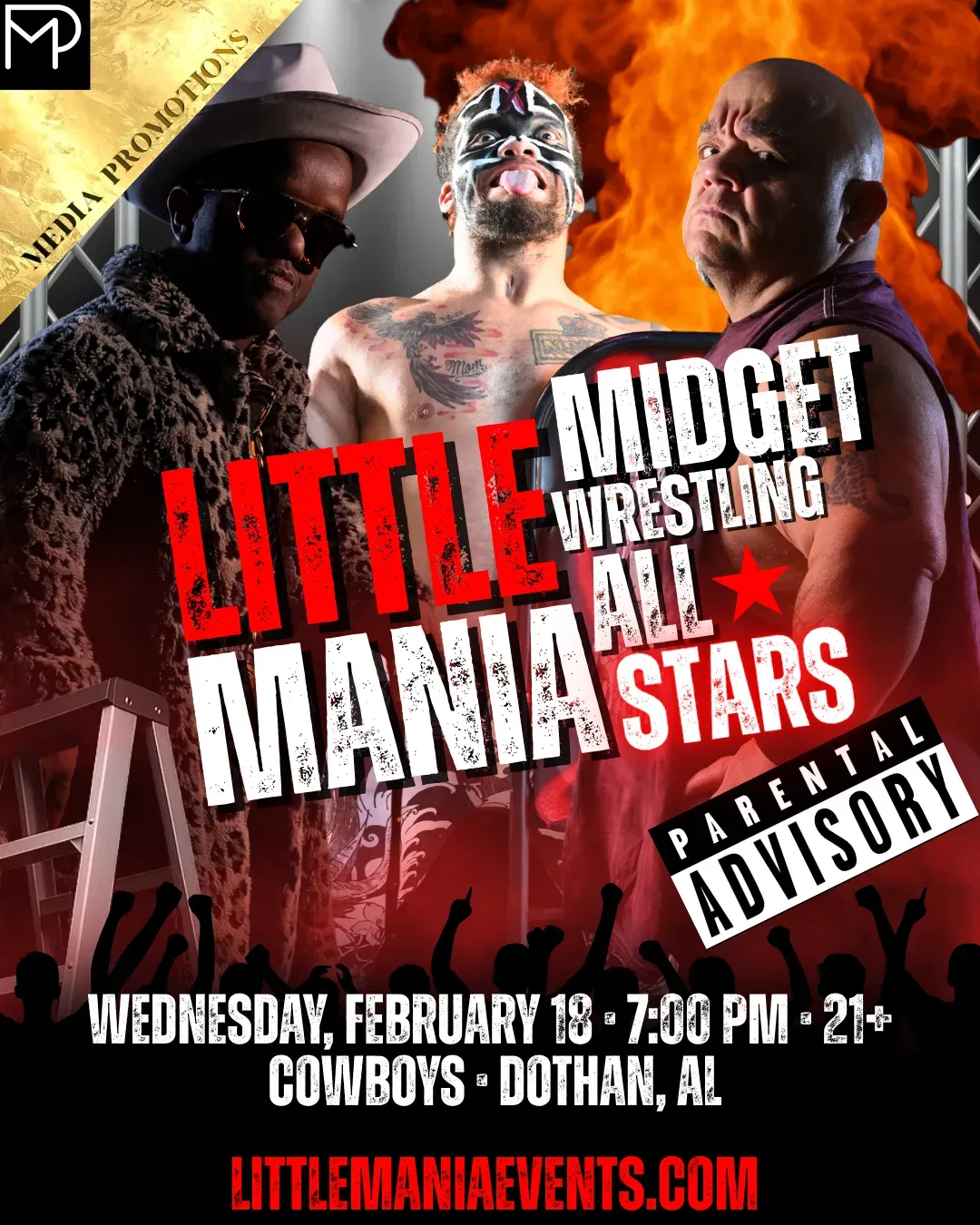 Little Mania Midget Wrestling – Dothan, AL – Feb 18, 2026 – Buy Now