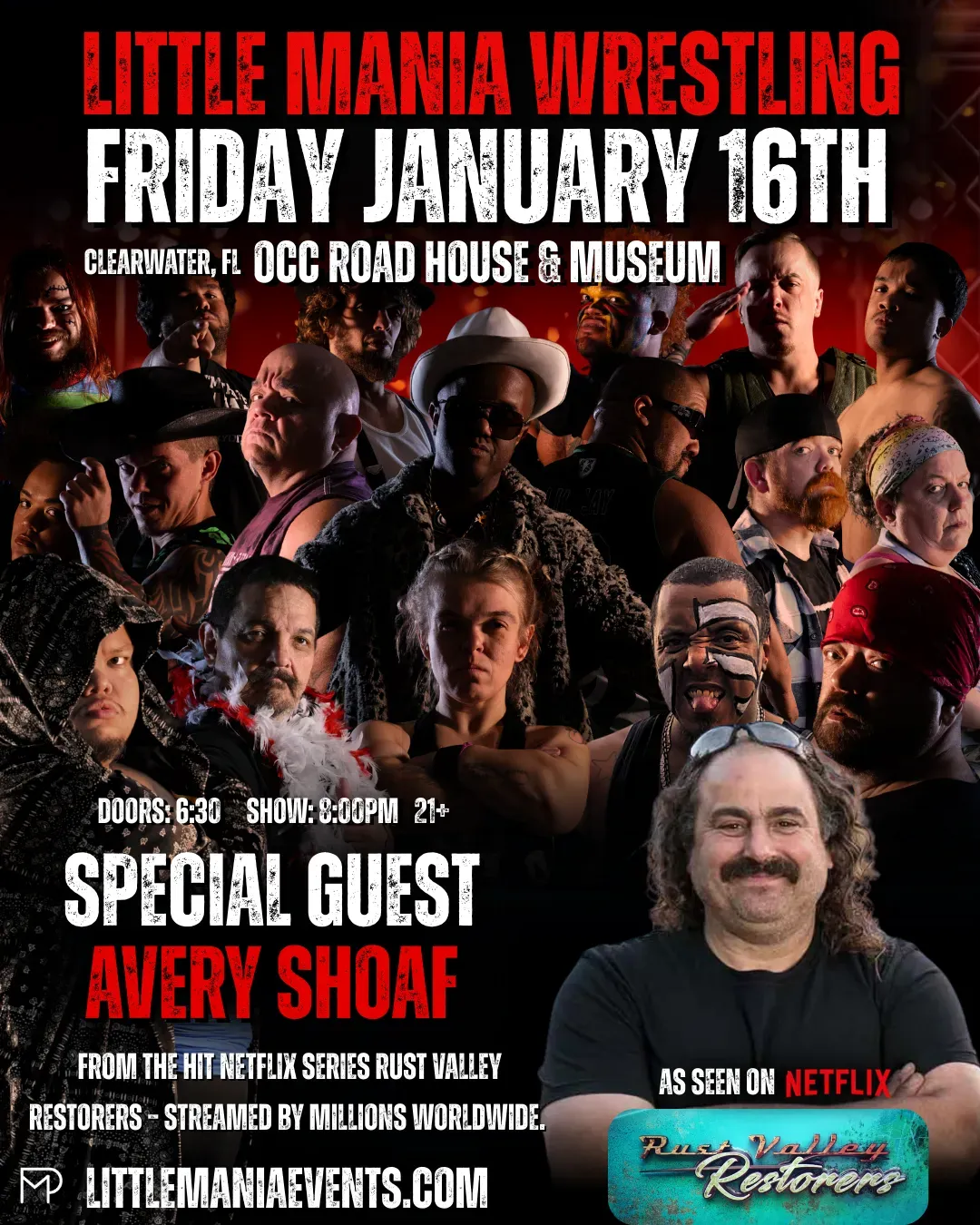 Little Mania Midget Wrestling ft. Special Guest Avery Shoaf (Rust Valley Restorers) – Clearwater, FL – Jan 16, 2026