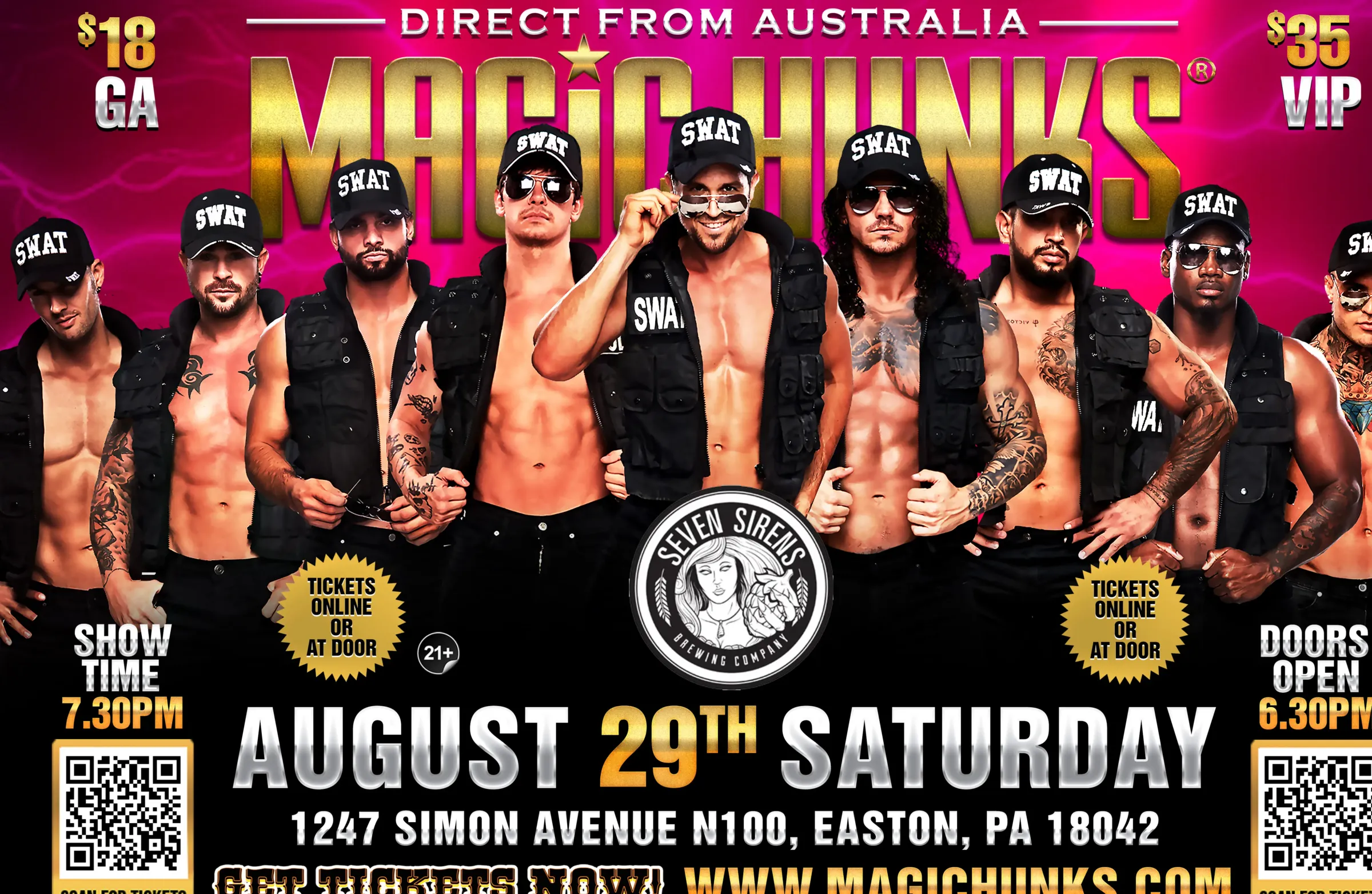 MAGIC HUNKS® AUSTRALIA TAKEOVER EASTON, PA USA!!!