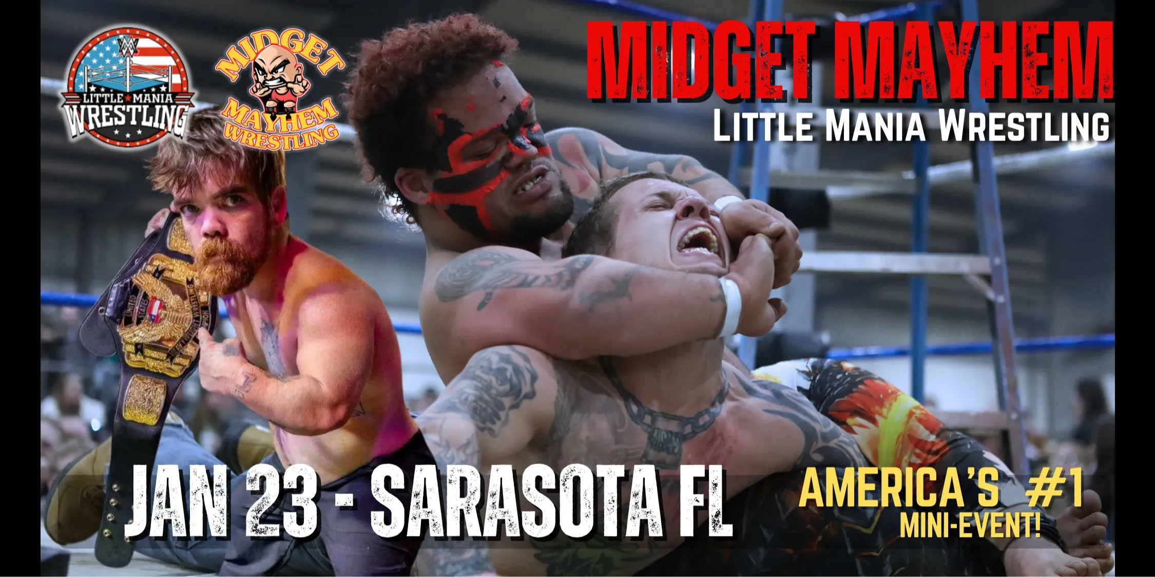 Midget Mayhem / Little Mania" Mini Wrestling! Sarasota FL (Ages 21+)
