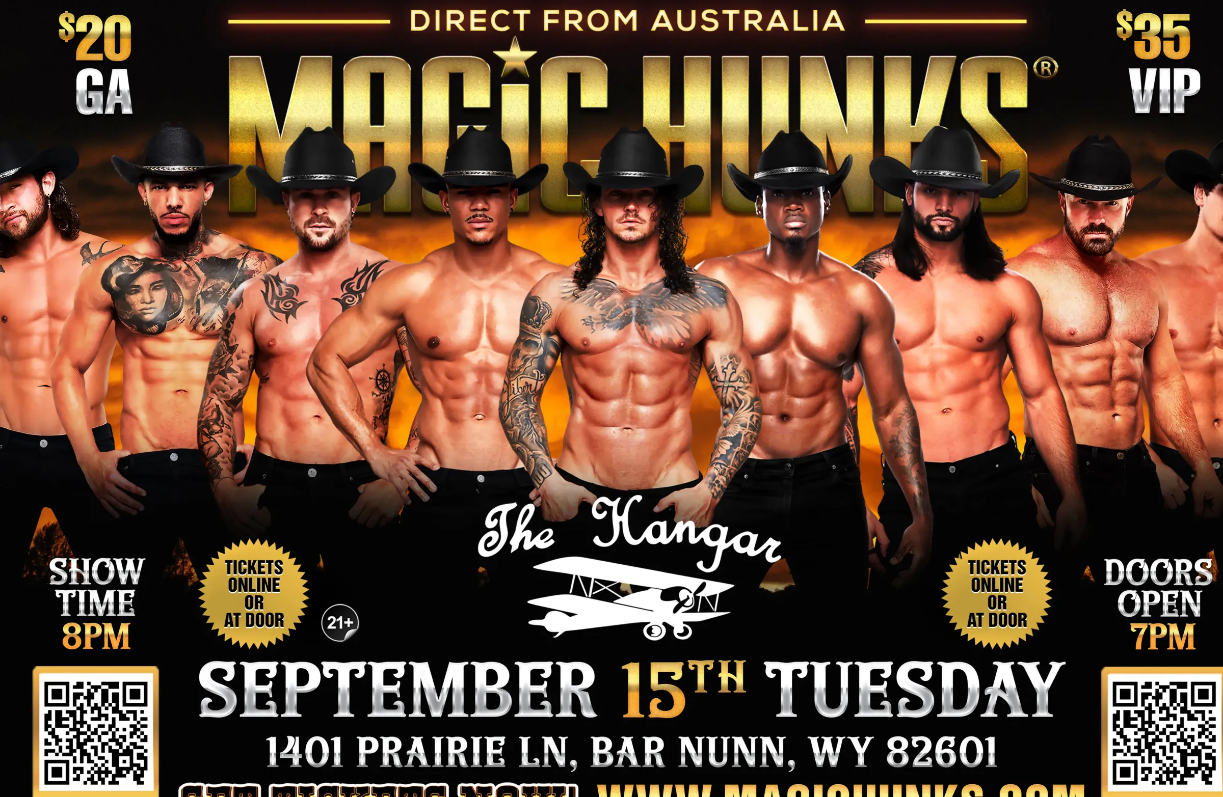 AUSTRALIA'S MAGIC HUNKS® TAKEOVER BAR NUNN,WY USA!!!