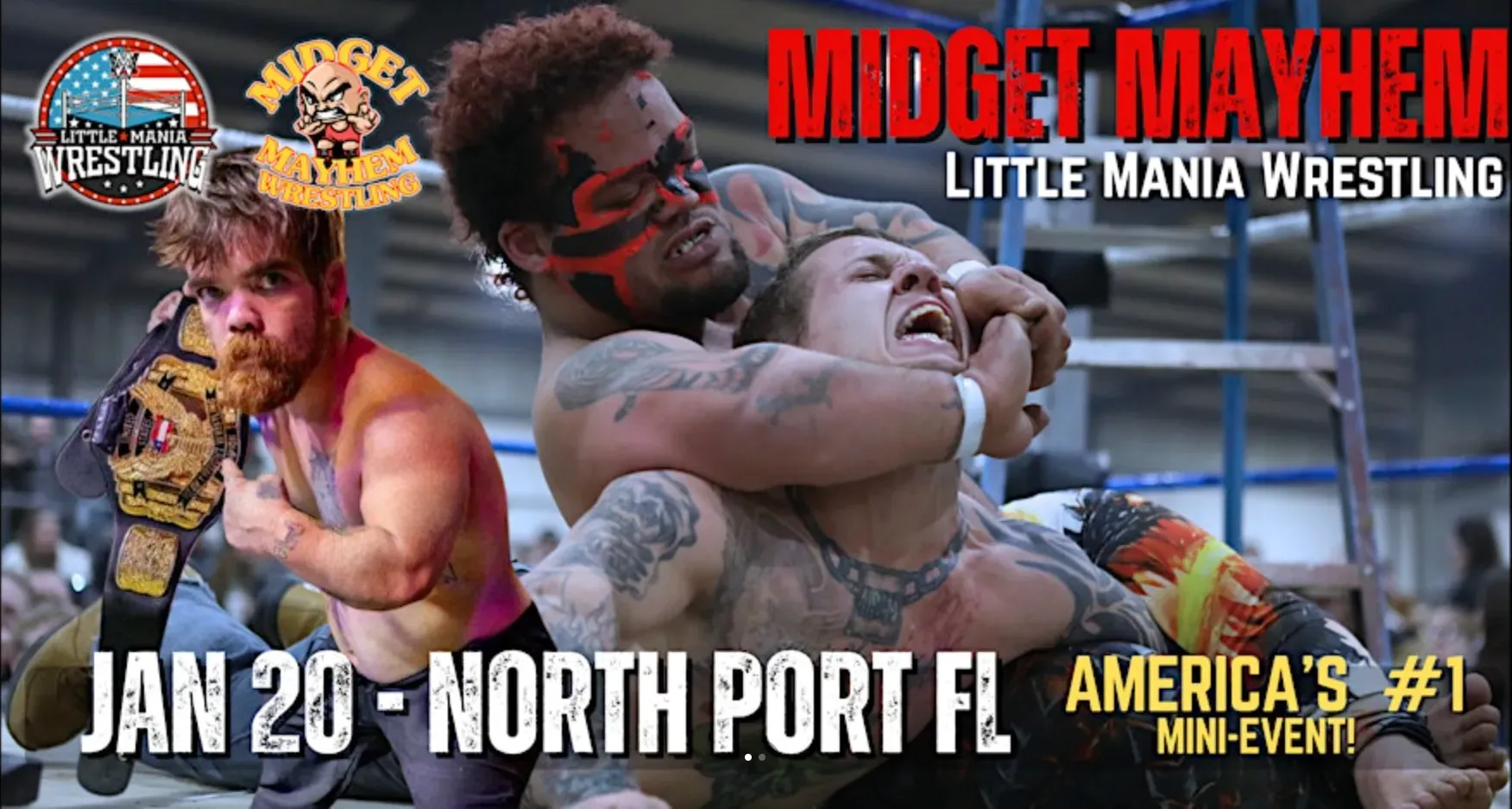 "Midgets With Attitude" @Midget Mayhem Wrestling LIVE! North Port FL (21+)