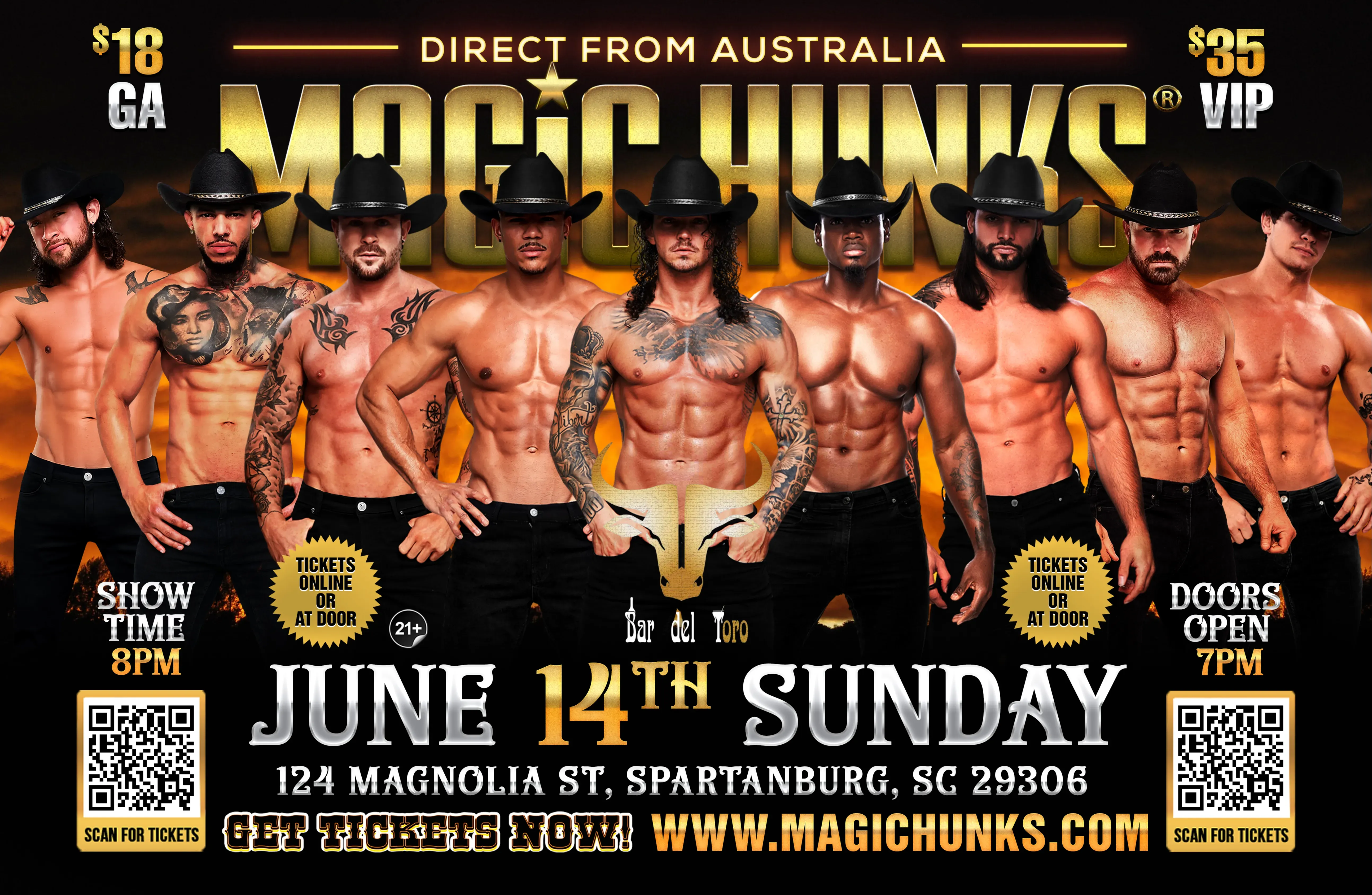MAGIC HUNKS® AUSTRALIA TAKEOVER SPARTANBURG,SC USA!!! flyer