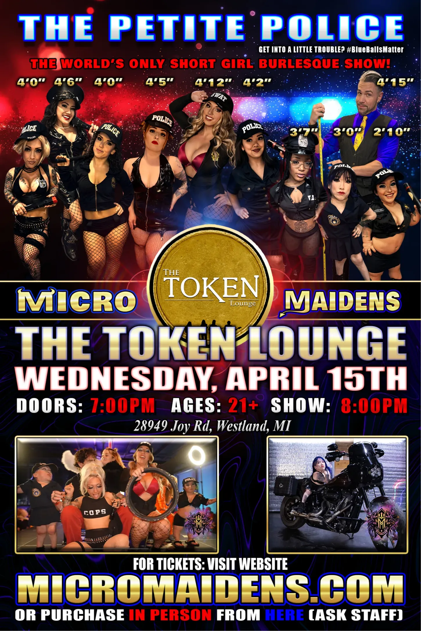 Westland, MI - Micro Maidens Dwarf Dancers @ The Token Lounge - WEDNESDAY!