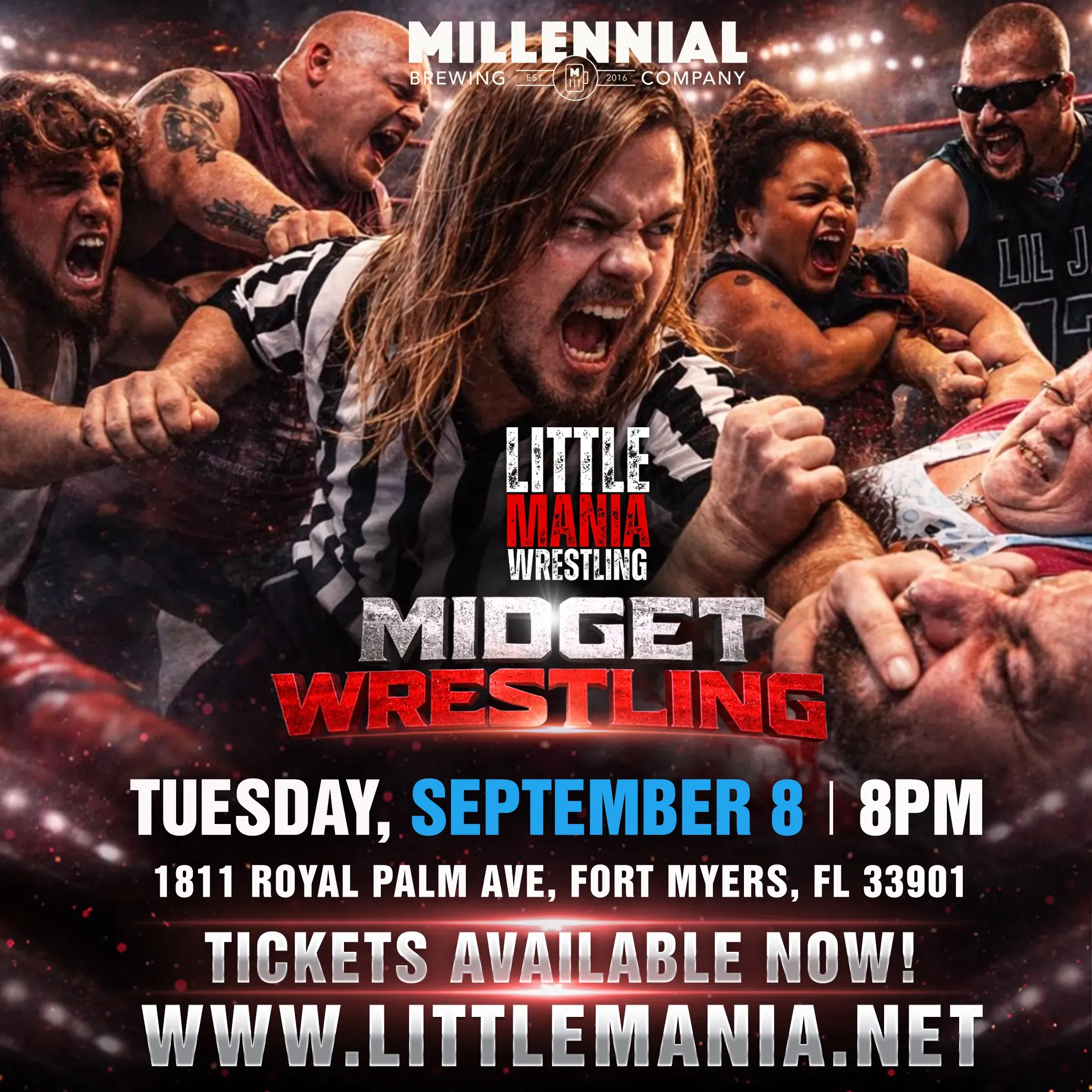 Little Mania Midget Wrestling – Ft. Myers, FL – Sept 8th, 2026 – Buy Now!!!