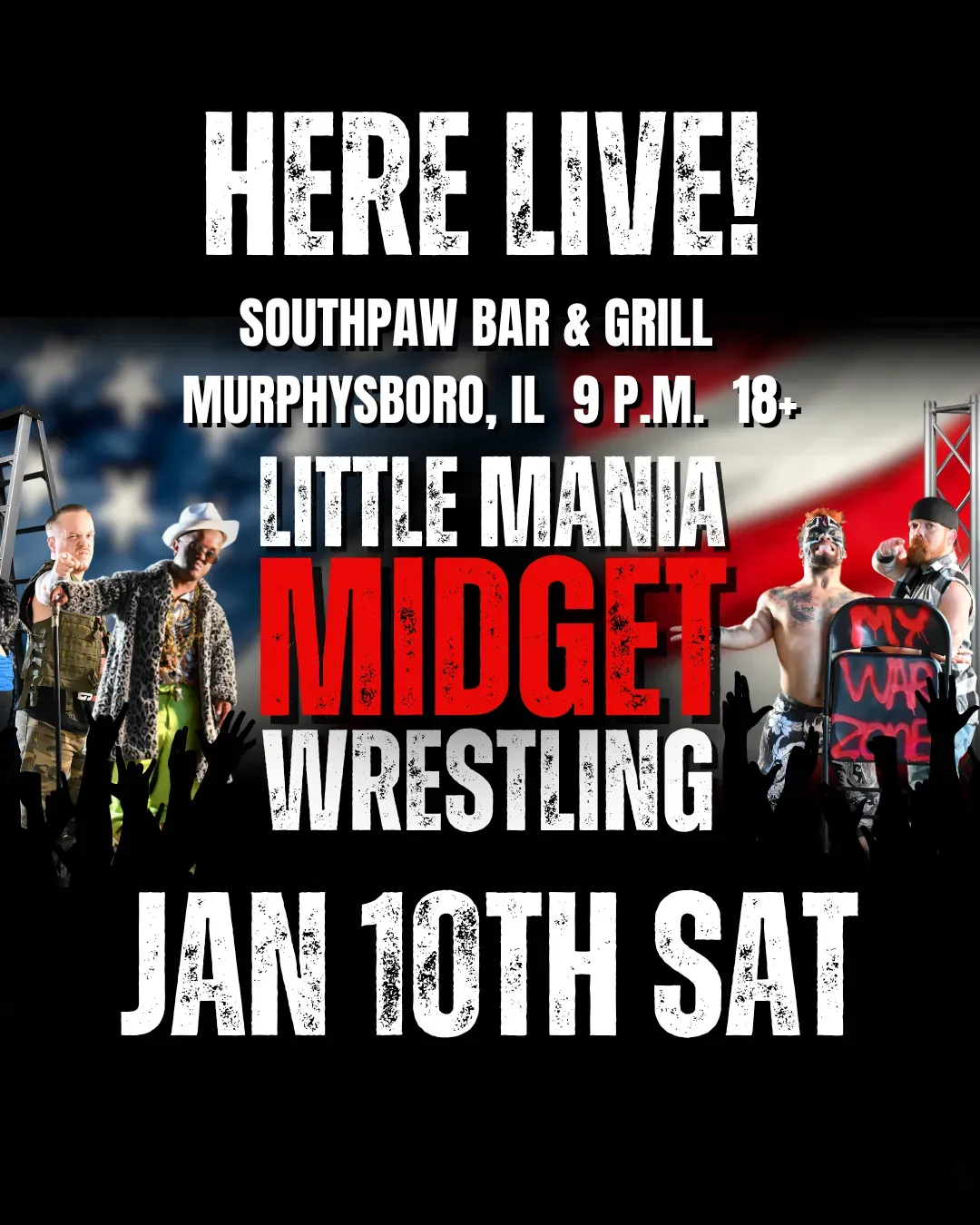 SOLD OUT Little Mania Midget Wrestling – Murphysboro, IL – Jan 10, 2026 – Buy Now