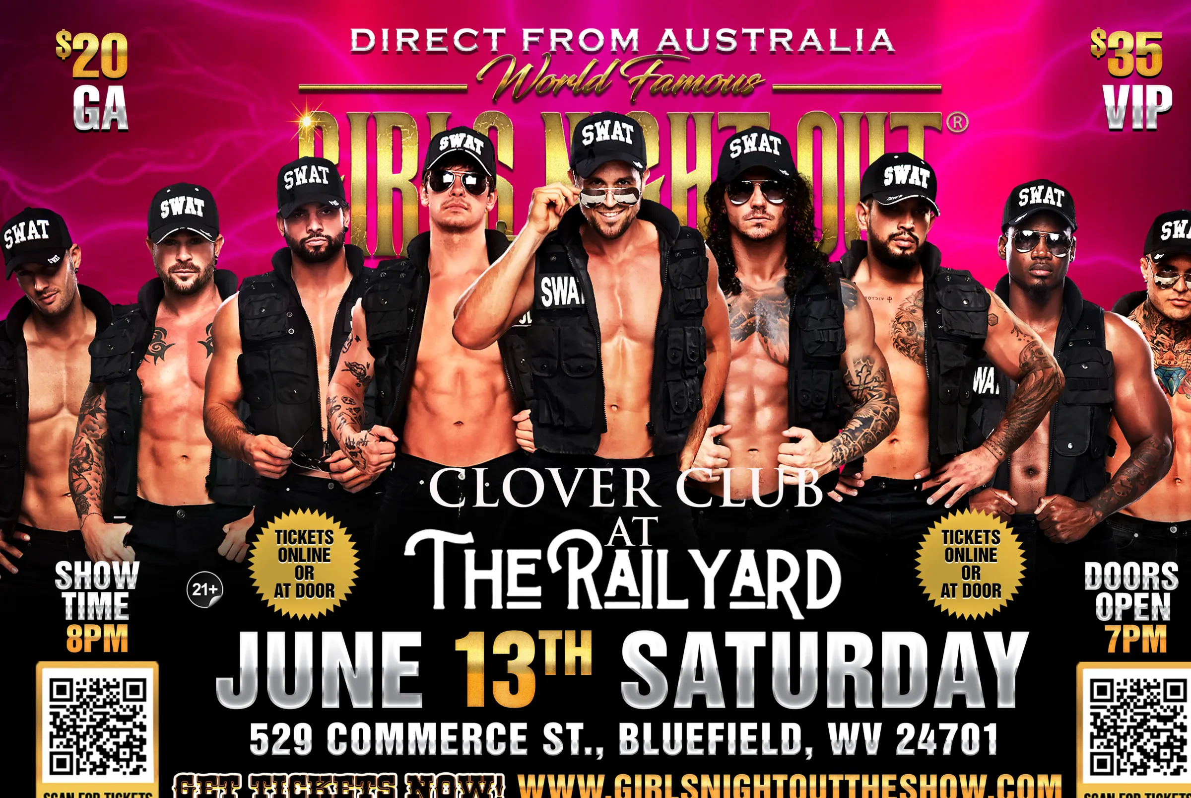GIRLS NIGHT OUT THE SHOW® AUSTRALIAN TAKEOVER IN BLUEFIELD, WV, USA!!